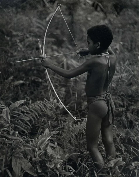 This is a young Agta hunting in the jungle.