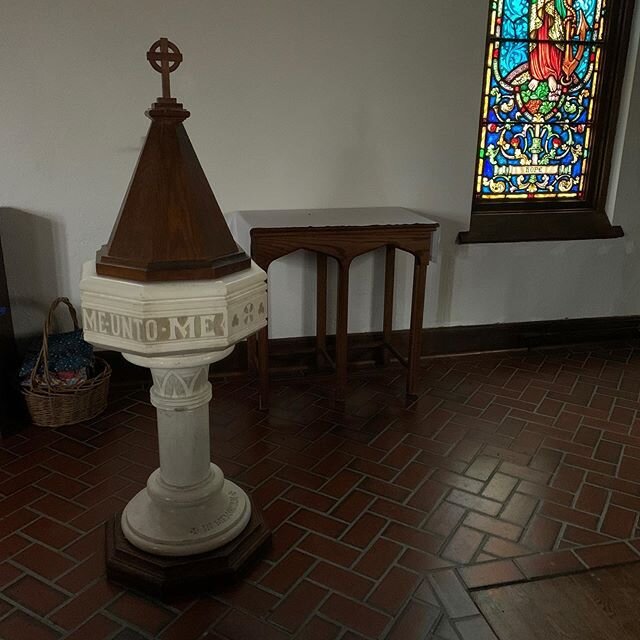 This baptismal font was one of the few objects that survived when a fire destroyed the first Calvary church building in 1935. (We&rsquo;ll talk another time about the wisdom of lugging something this heavy out of a burning building.) For the last sev
