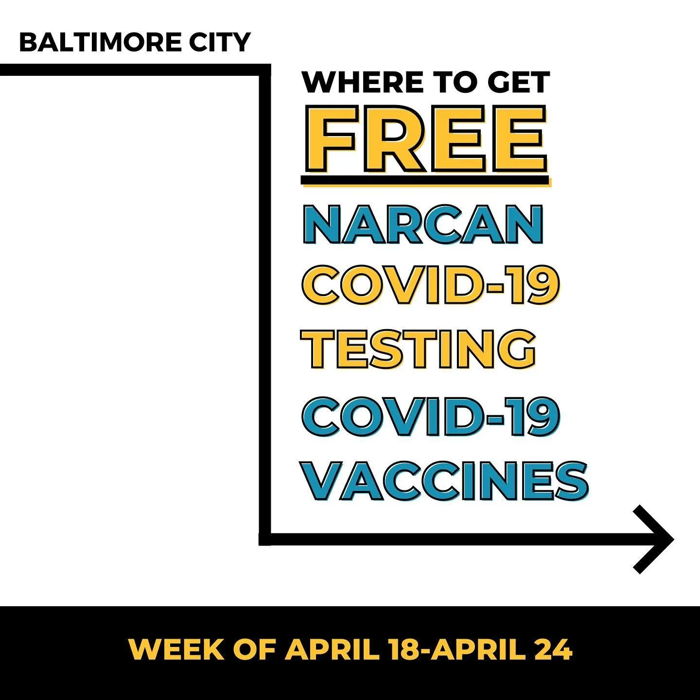 Hey Baltimore! Here&rsquo;s your weekly guide to free Narcan, free COVID-19 testing and free COVID-19 vaccines in Baltimore City. #narcan #harmreduction #community #baltimore