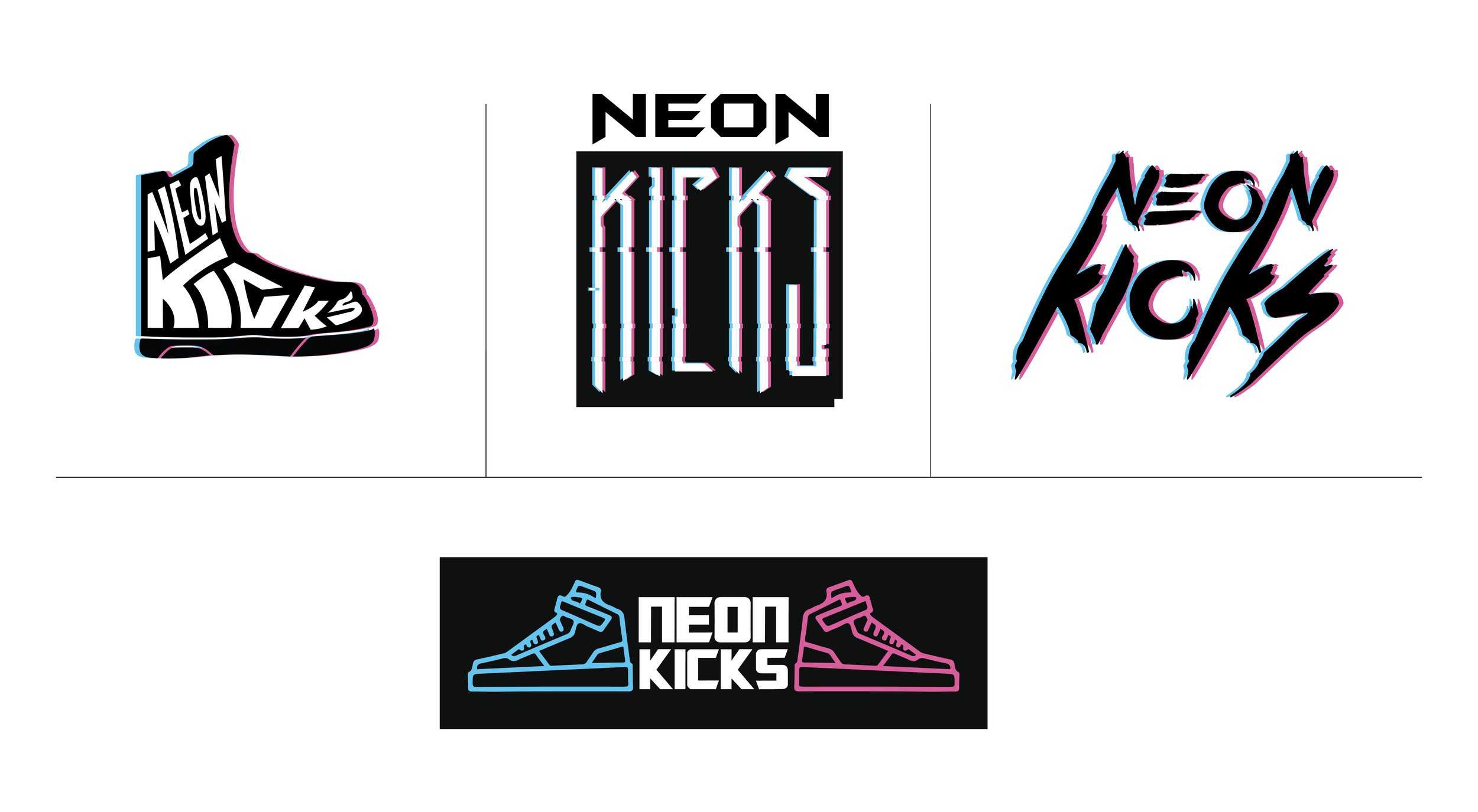 Various logo explorations. Top left corner was the final chosen design.