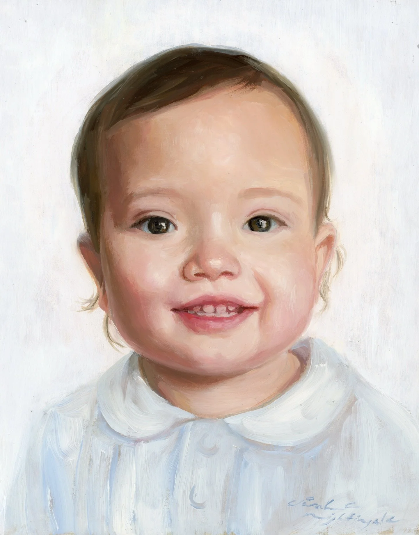 This one&rsquo;s been drying on my studio shelf for some time now, but he&rsquo;s finally headed home today. 🎉🥳 I spent a lot of time working through the softer areas in this piece, his hair, the smoothness of his skin, and all those subtle shifts 