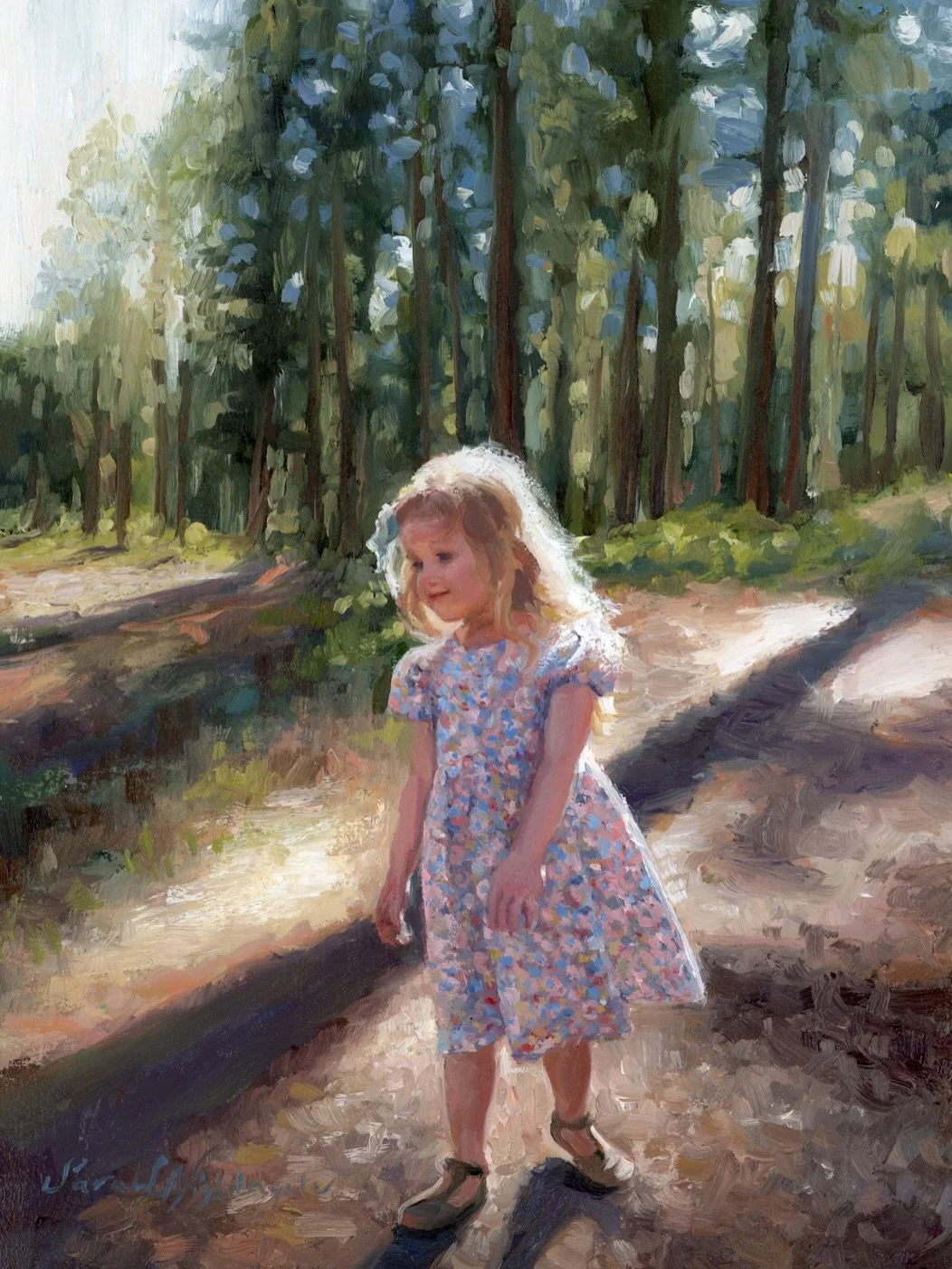 I don&rsquo;t know why I&rsquo;ve never really shared this painting here.

It&rsquo;s a very small piece, painted from a snapshot taken during an impromptu hike in the Sierra Nevada mountains a few years ago. Her face is about the size of a quarter h
