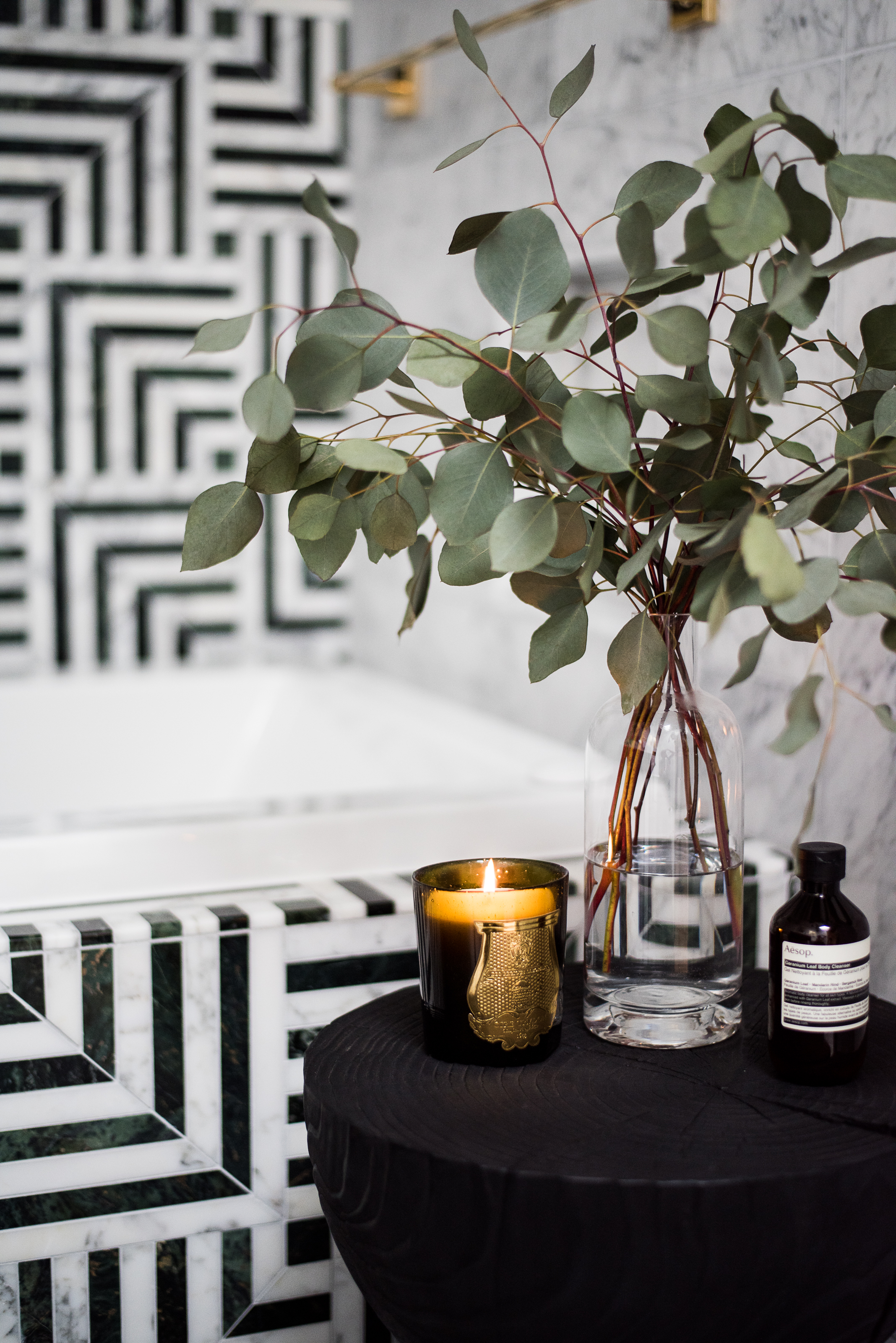  Charlotte, NC  based interior photographer, Amanda Anderson, photographed Vegas themed bathroom for Interior Designer Sherry Hope Kennedy, of Studio SHK in San Francisco, CA. 