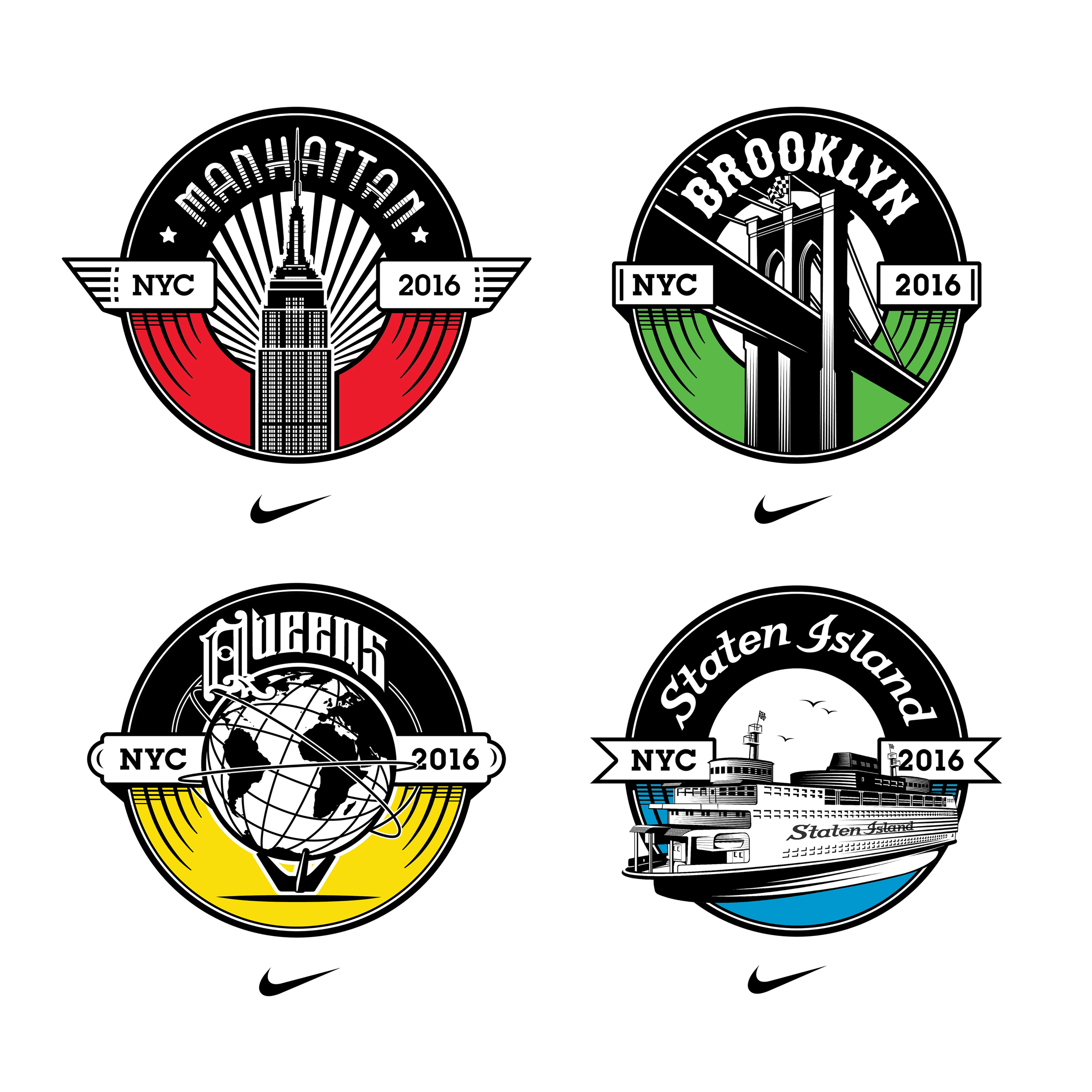 Nike / Brooklyn Mile / Borough specific runners' badges