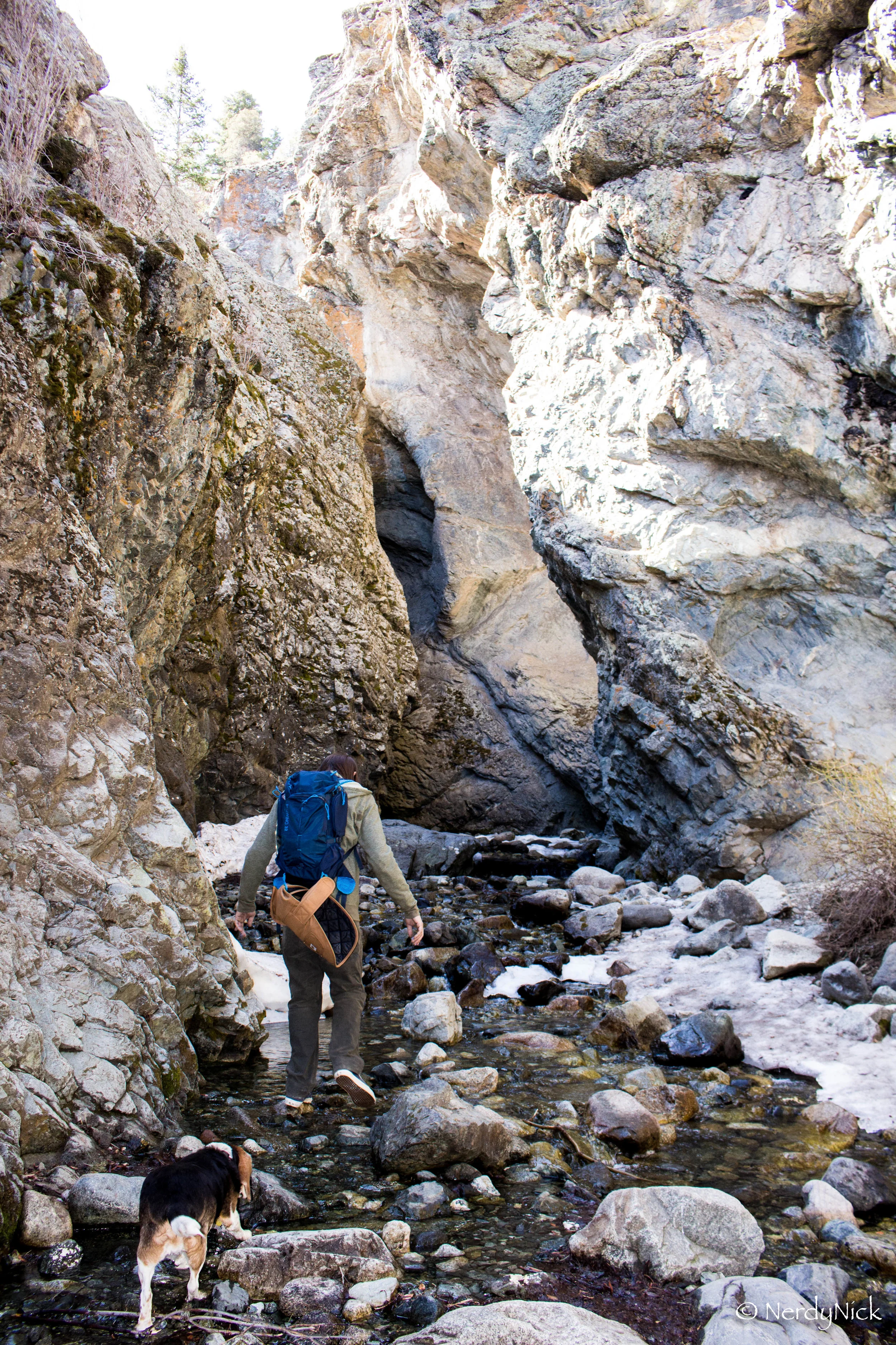 Mr. River and I hiking into the falls