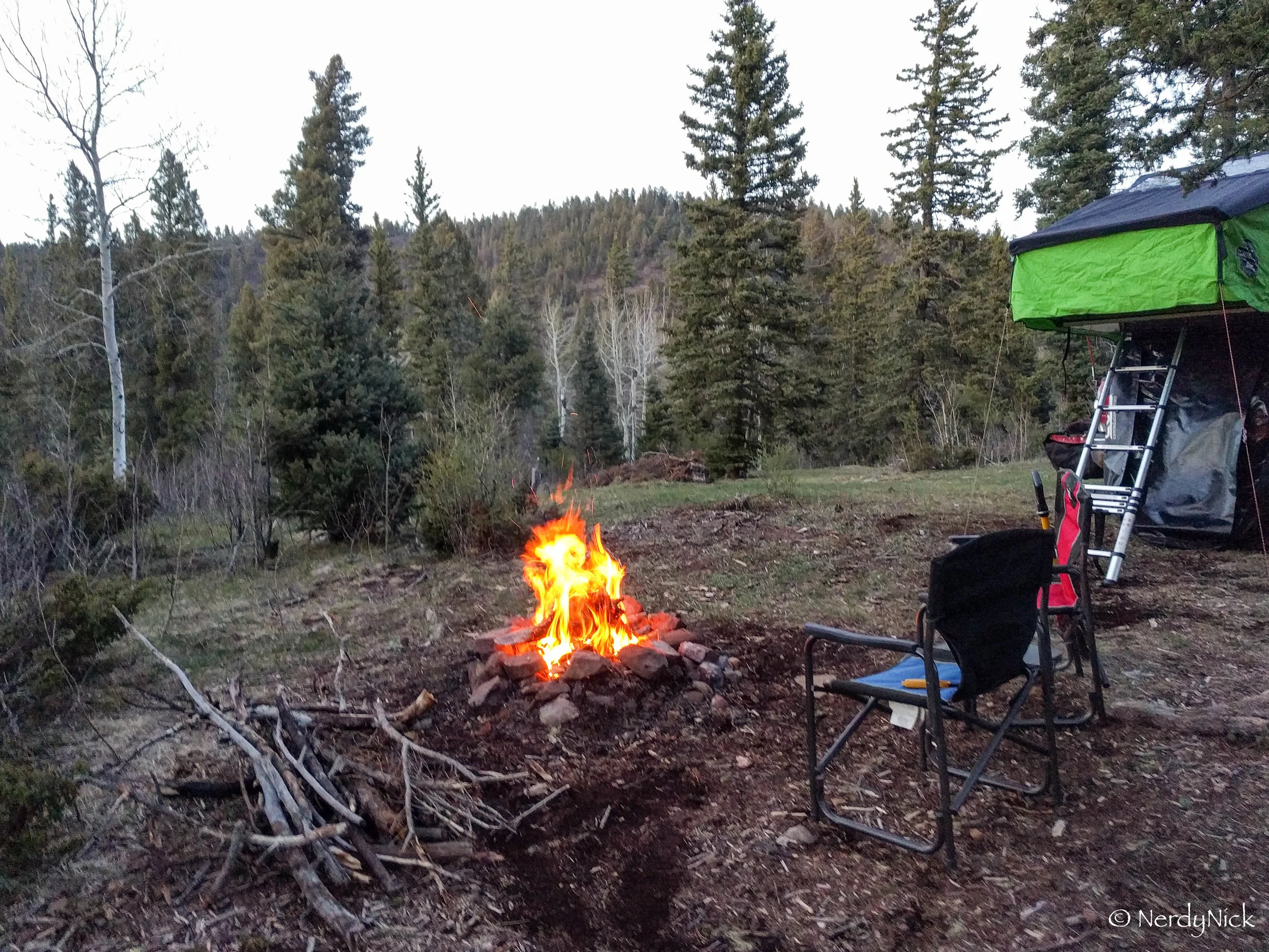 Our camp for the night in the Sangre de Cristo Mountains