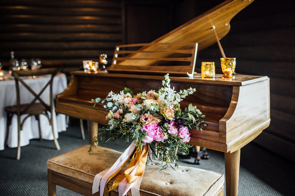 Piano with Wedding Bouquet 