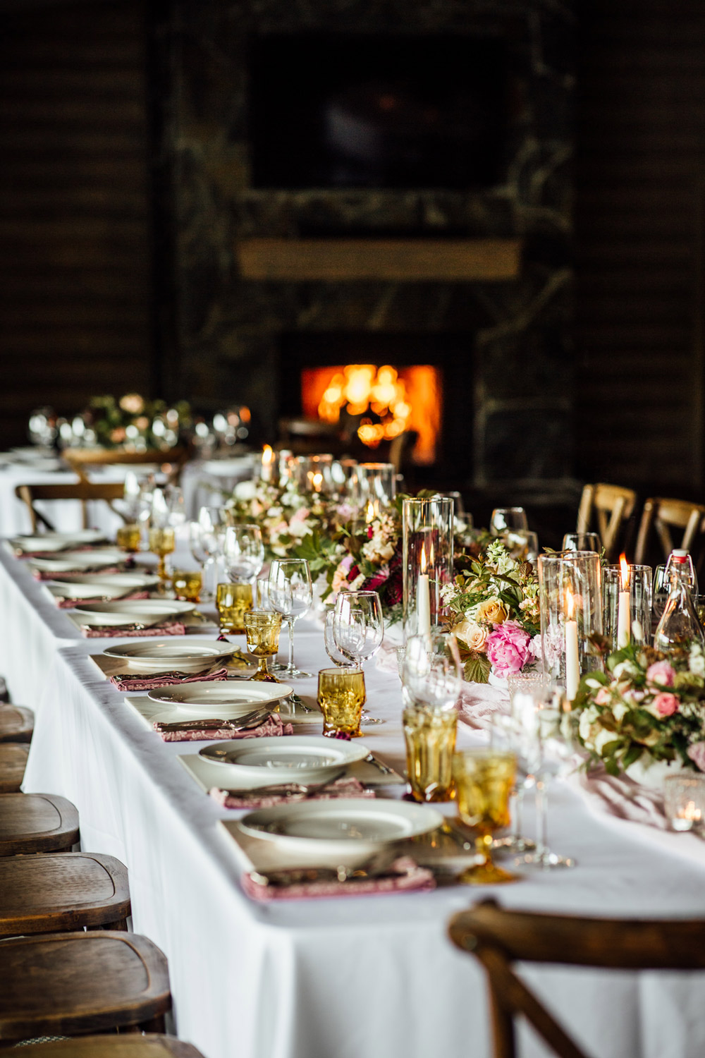 Wedding reception in Alaskan Lodge