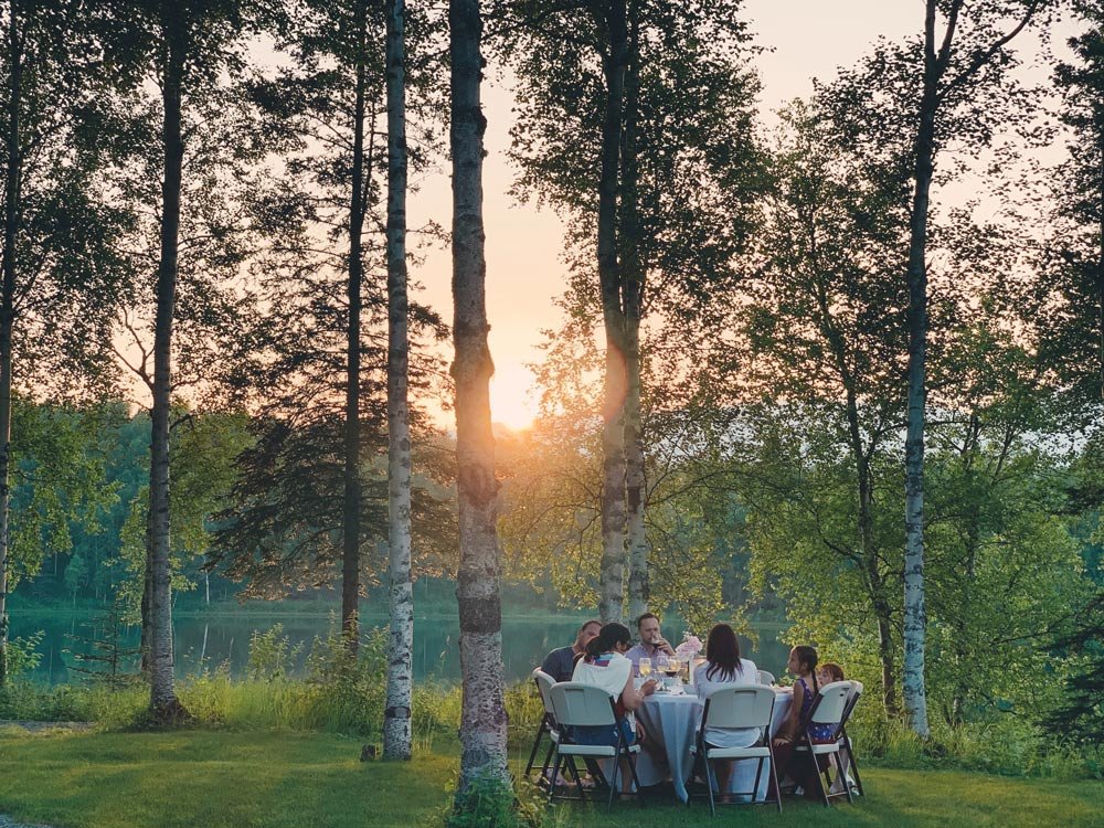 Outdoor Dining by Alaskan Lake