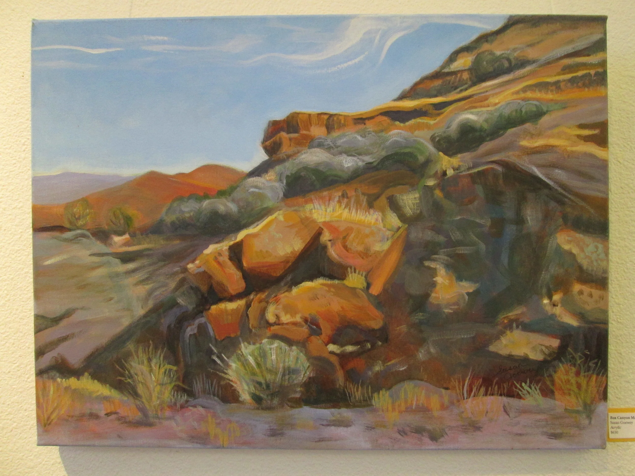 susan goewey Studio Location #17 paintings, handwoven, handspun landscape taperties