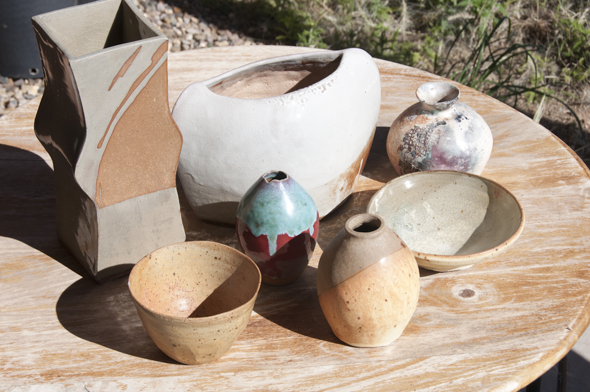 liz nowotny Studio Location # 8 ceramics, watercolor, acylic