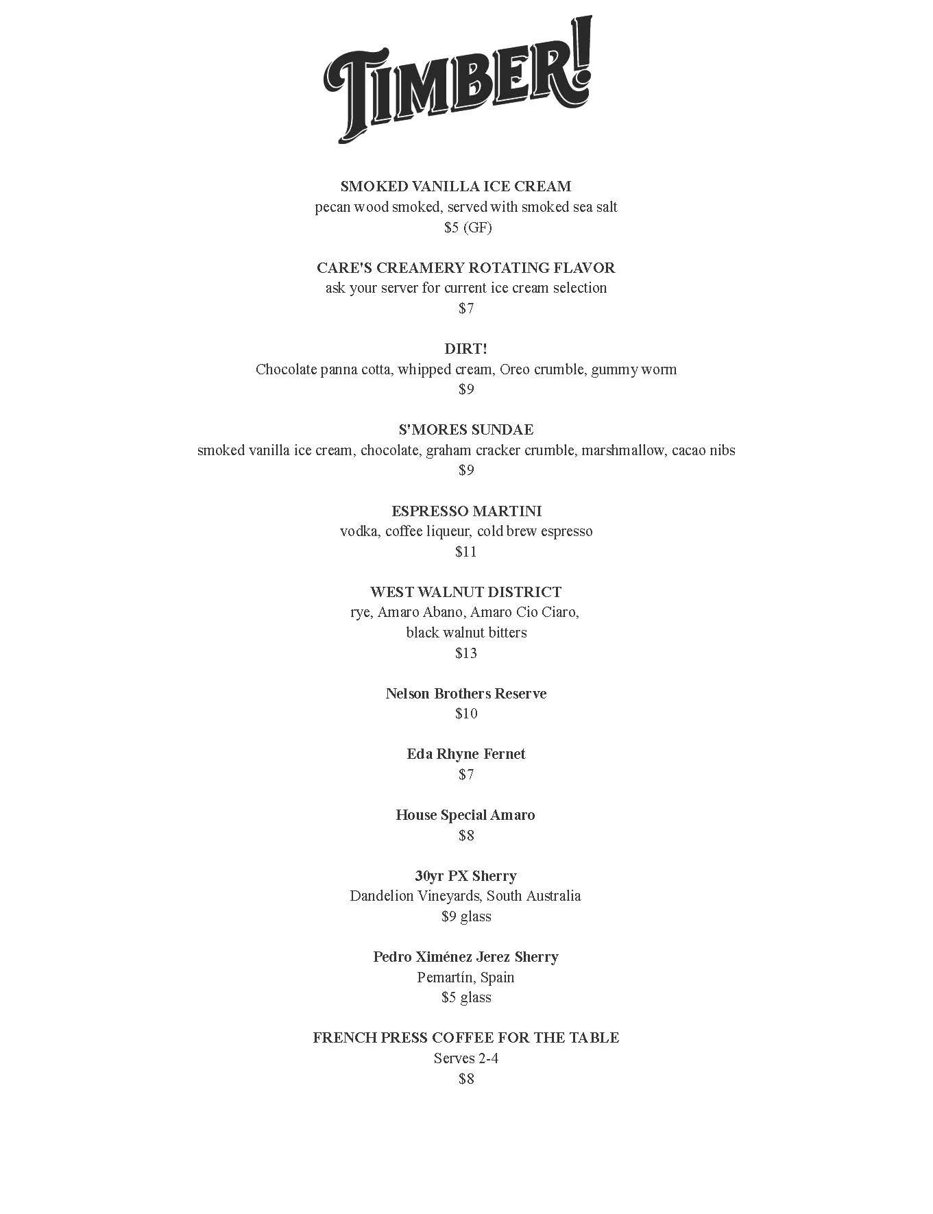 DESSERT TIMBER intelligence overview