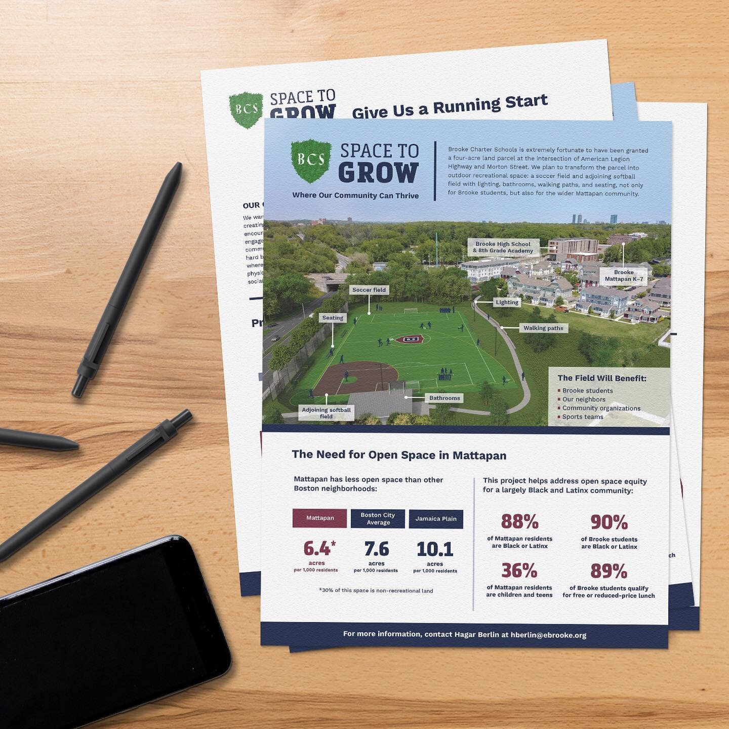 We worked with Brooke Charter Schools on their &ldquo;Space to Grow: Where Our Community Can Thrive&rdquo; campaign 🌱. This is a campaign to raise funds for a sports field that is adjacent to two of their campuses in Mattapan ⚽️ 🏑 🏈 🥍. Mattapan h