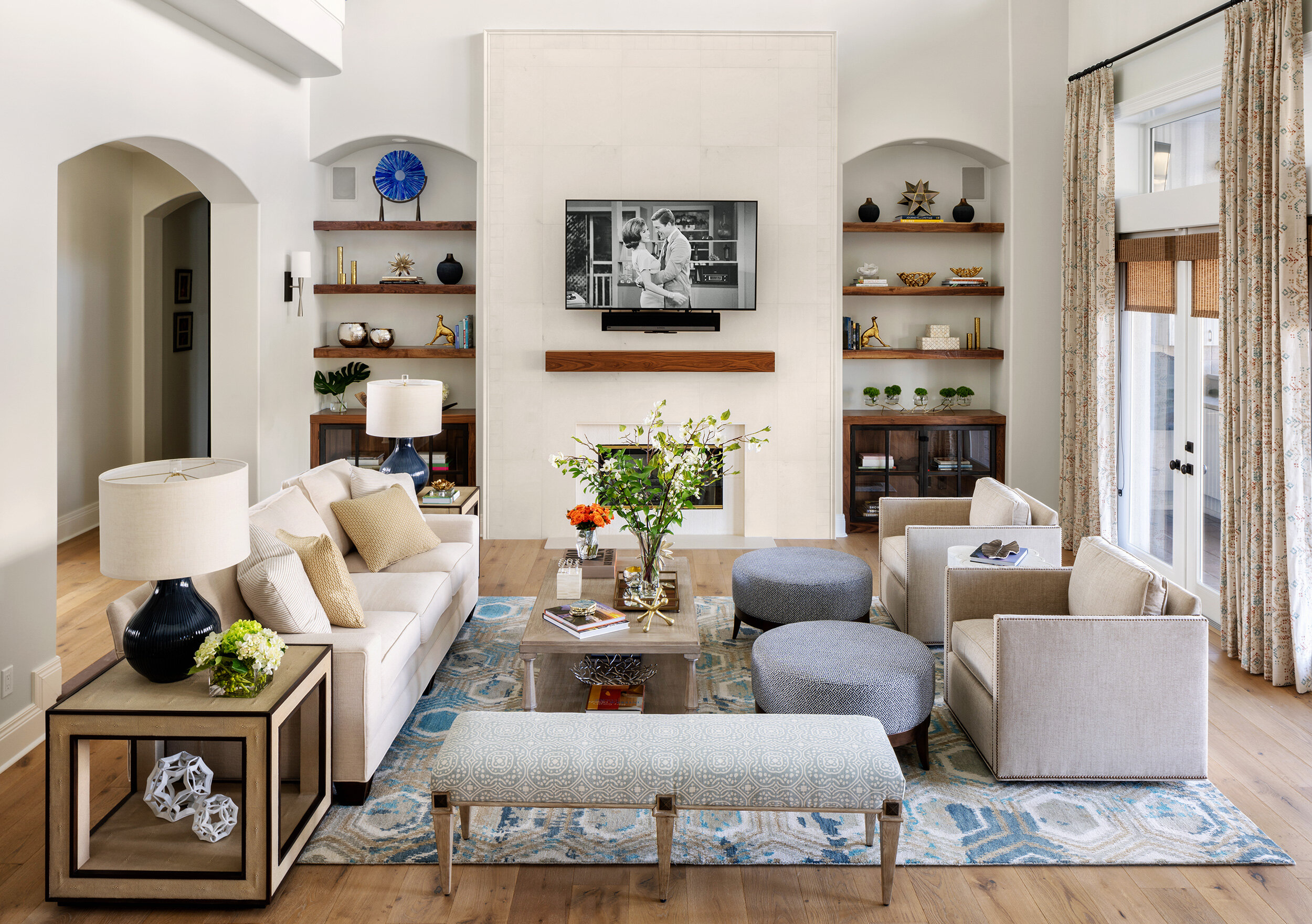 Big bright white living room 