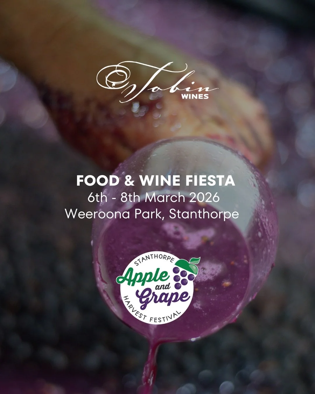 🎉 We&rsquo;re heading to the Apple &amp; Grape Festival! 🍷✨

Join us at the Food &amp; Wine Fiesta from 6&ndash;8 March 2026, where we&rsquo;ll be pouring alongside some of the best wineries in the region.

It&rsquo;s one of the biggest celebration