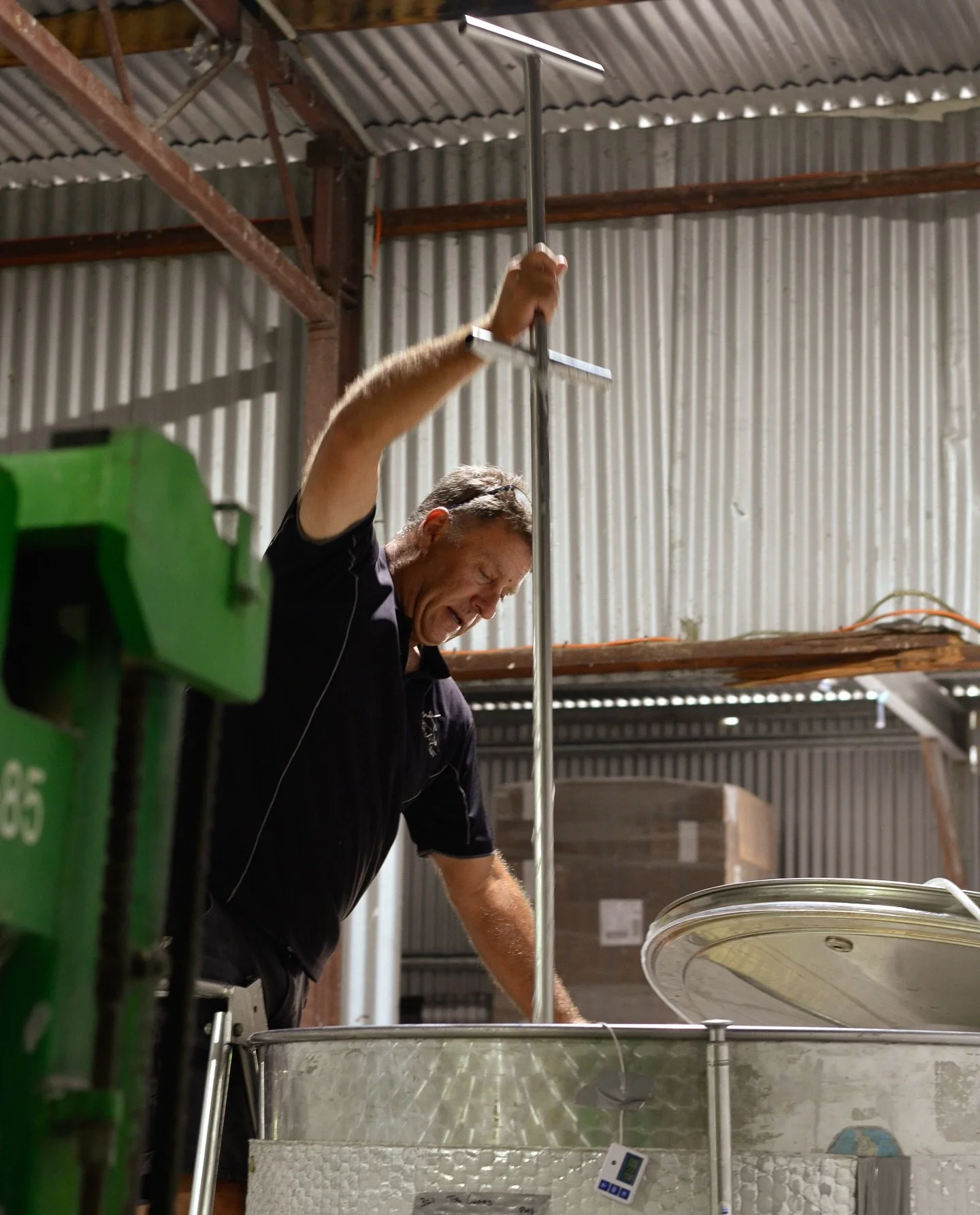 After the press, the real transformation begins.

The juice moves into vats, where it settles and begins to build texture and complexity.

Through gentle lees stirring, we bring softness, structure and depth to the wine &mdash; shaping what it will b