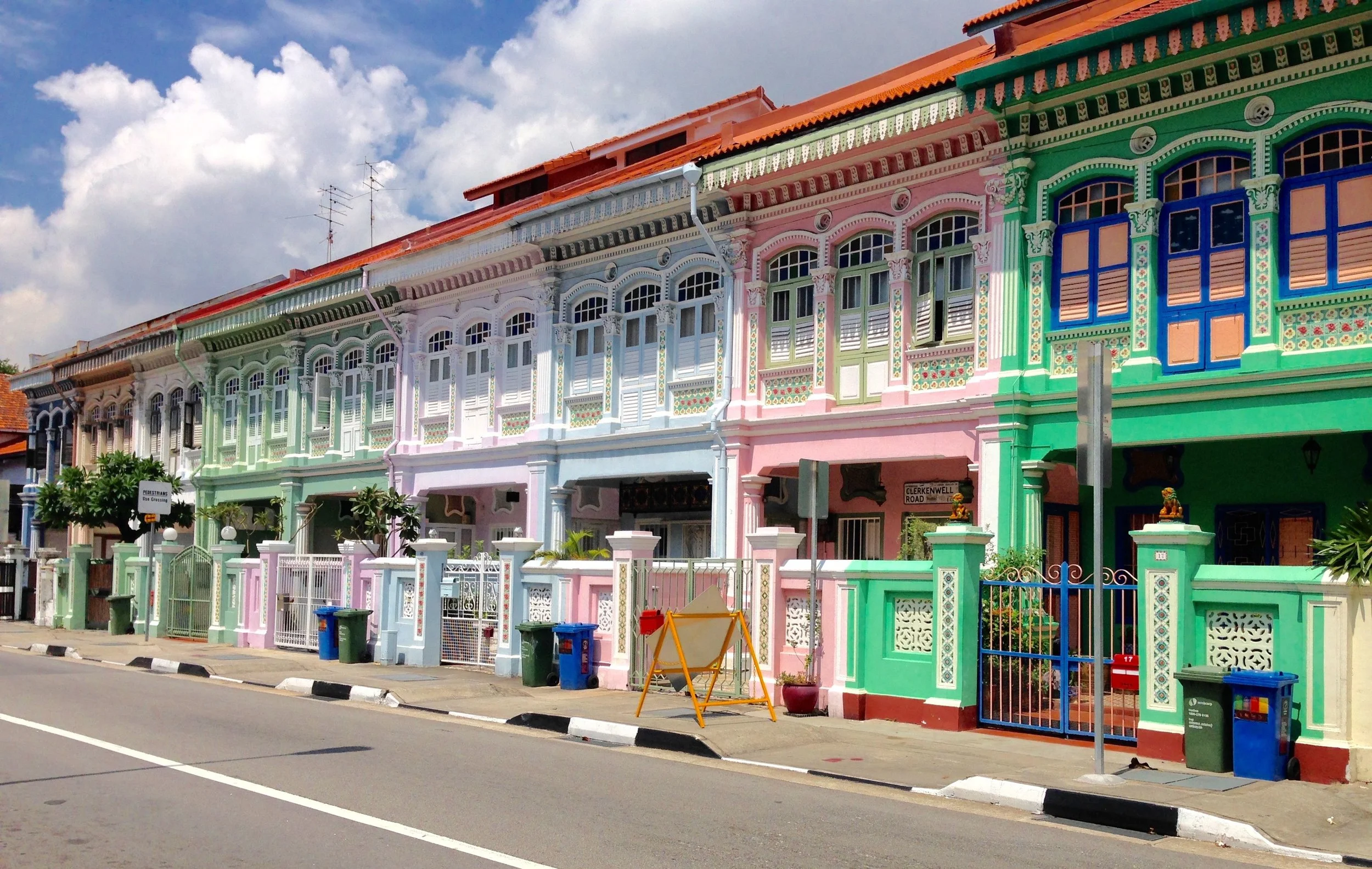 Colourful Peranakan shophouses