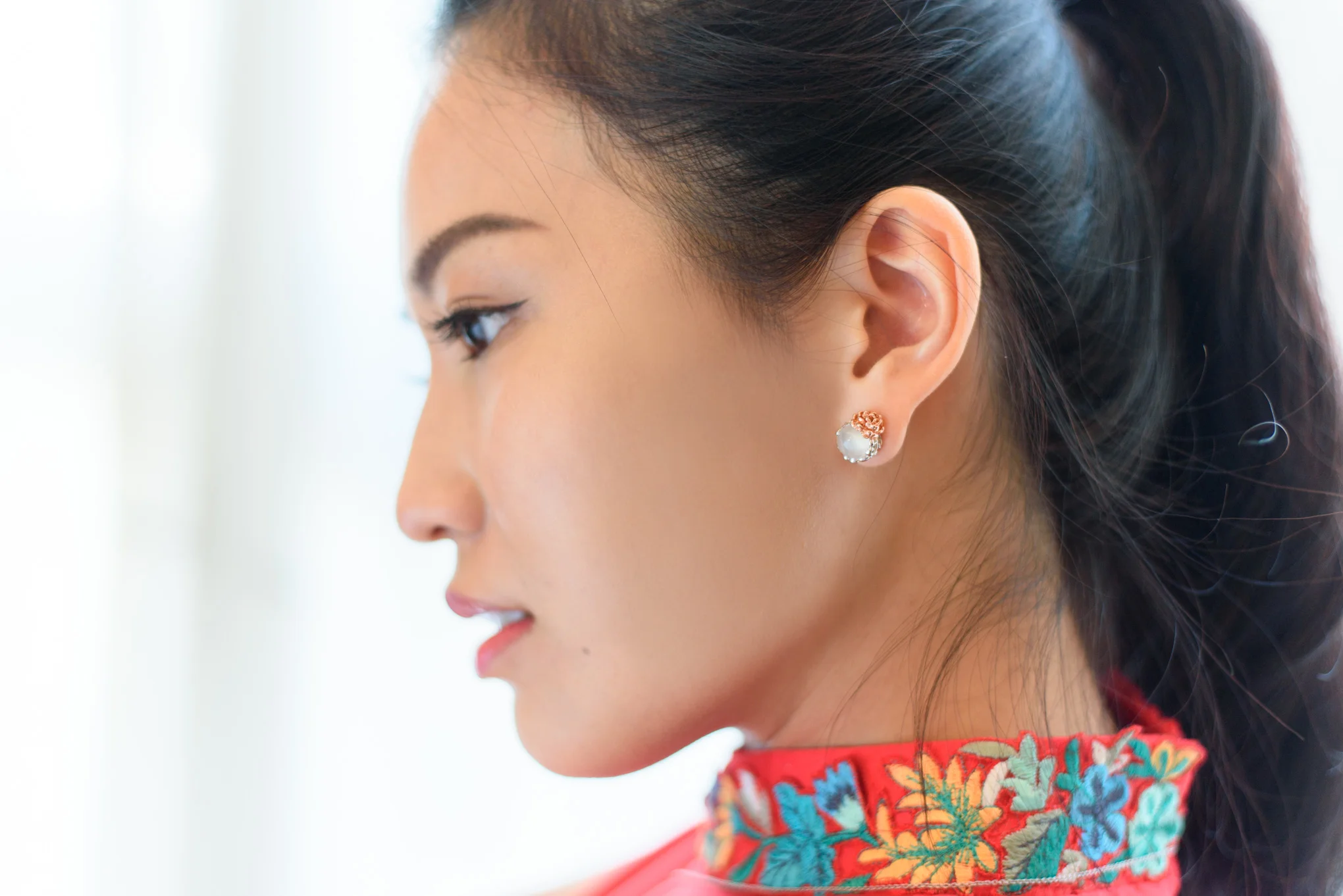 Bountiful in beauty, exceptional in quality, alluring in detail, the Flower Jade Studs. 