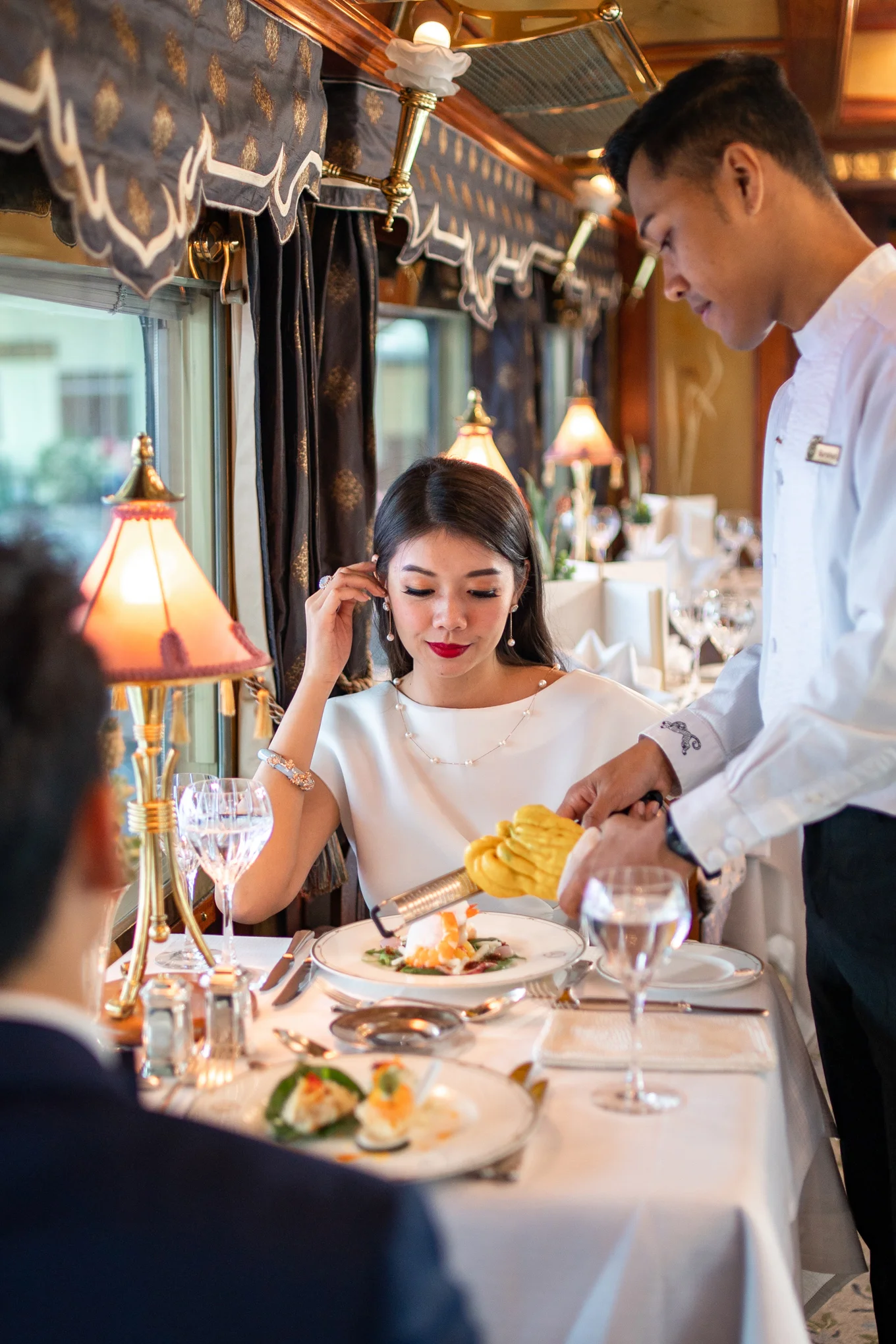 Savouring a four-course fine dining menu, featuring Asian and Western flavours.