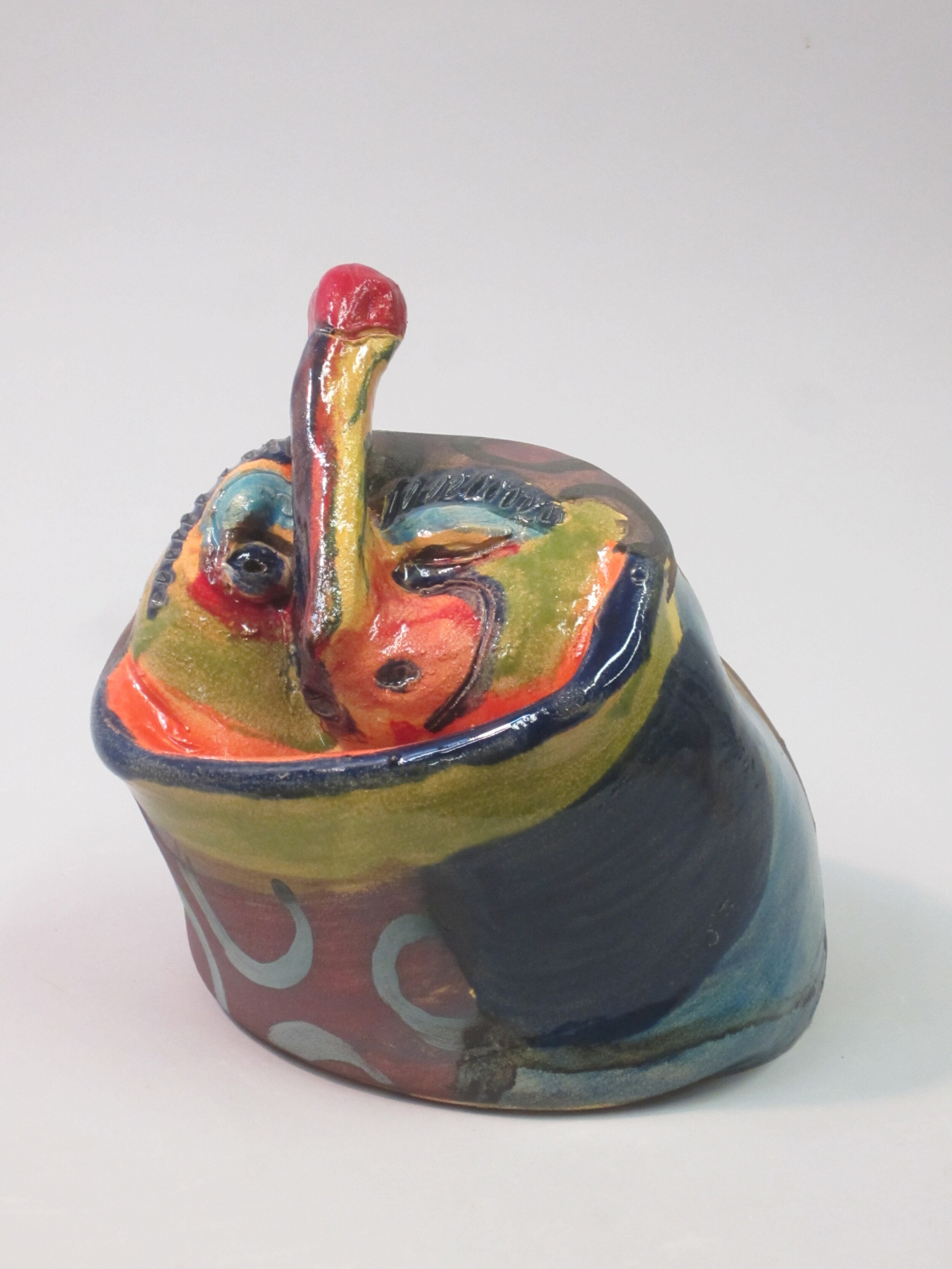 Fat Stubby Dick Nose Ceramic Clay Sculpture  8"x8"x9"