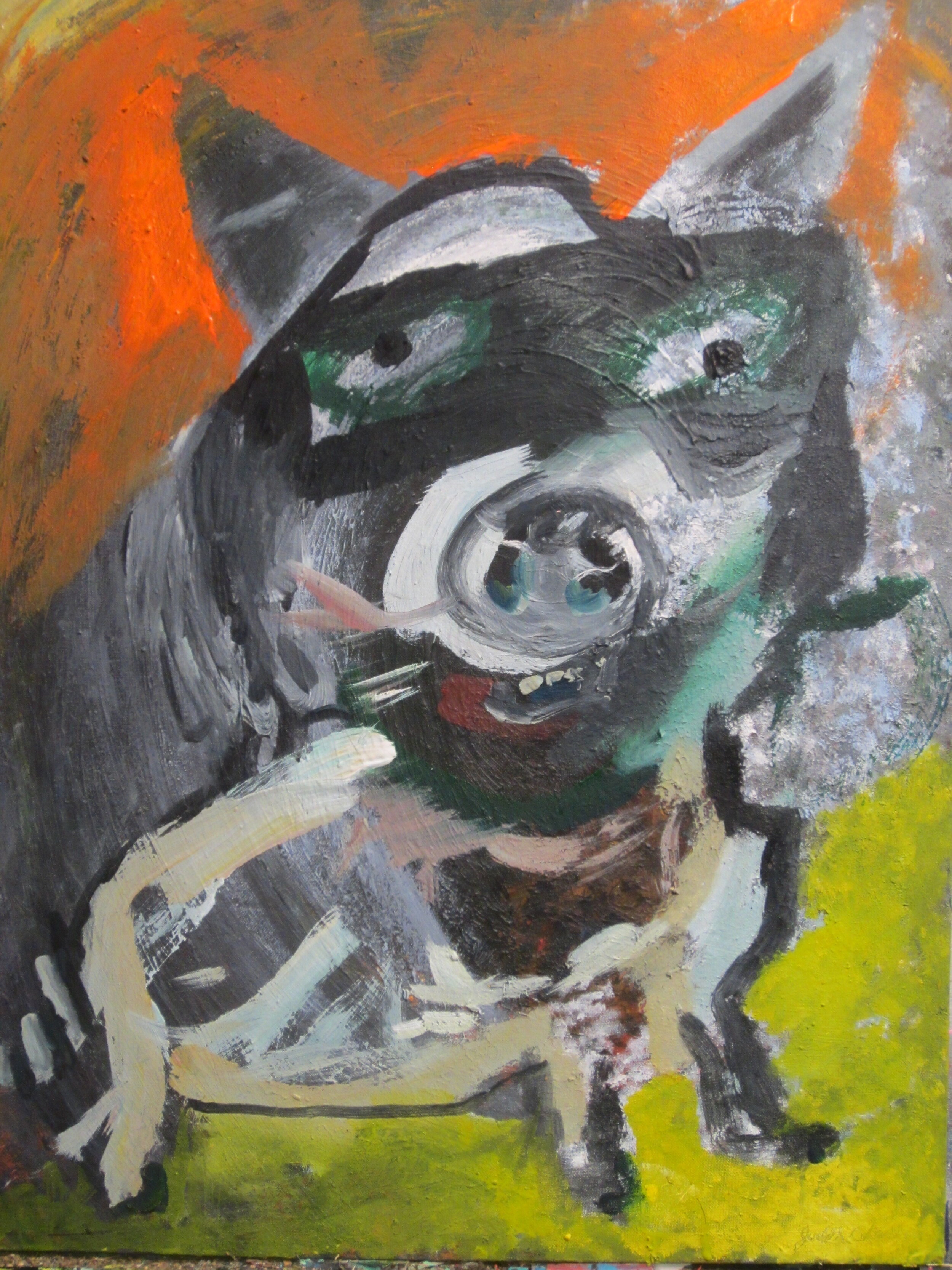 Racoon Holiday Acrylic on Canvas Panel 24"x18"