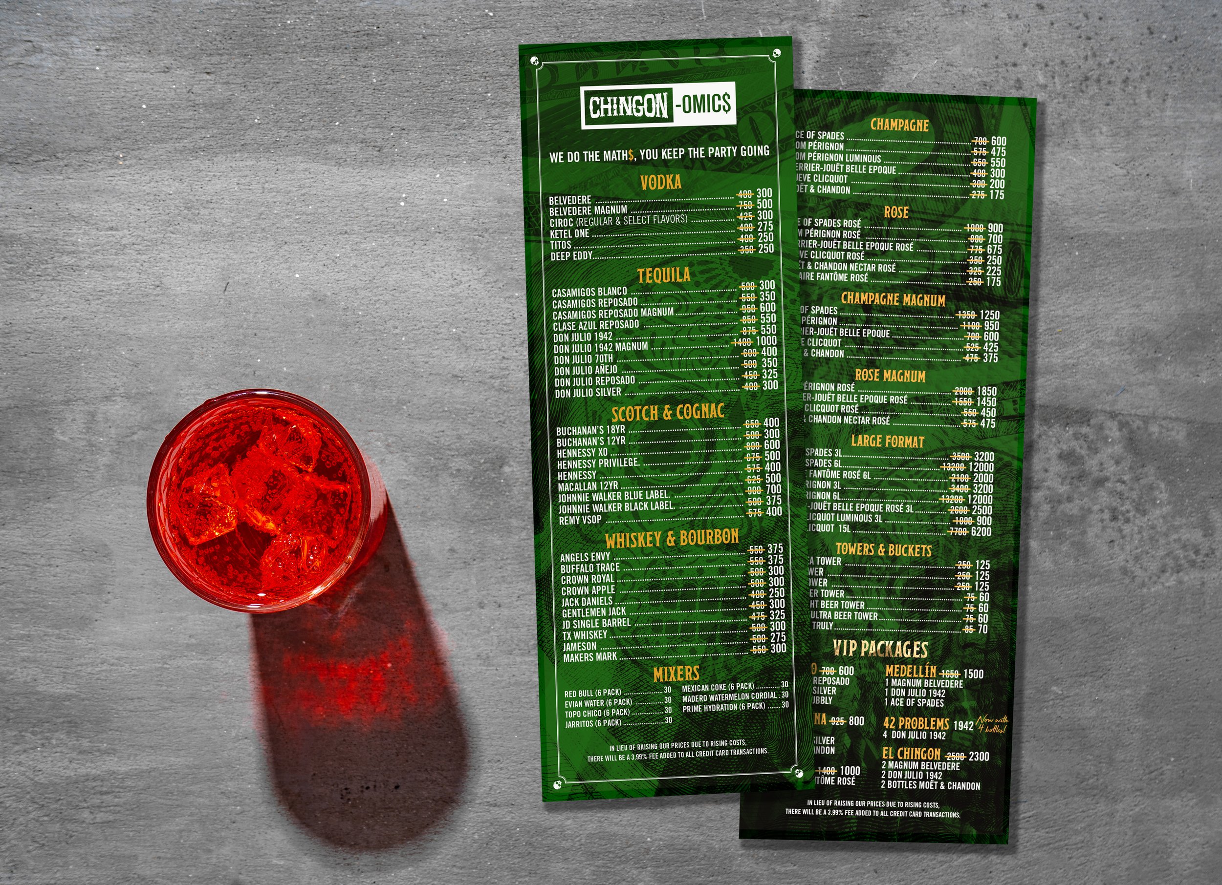 El Chingon | Chingonomics Spirits Menu