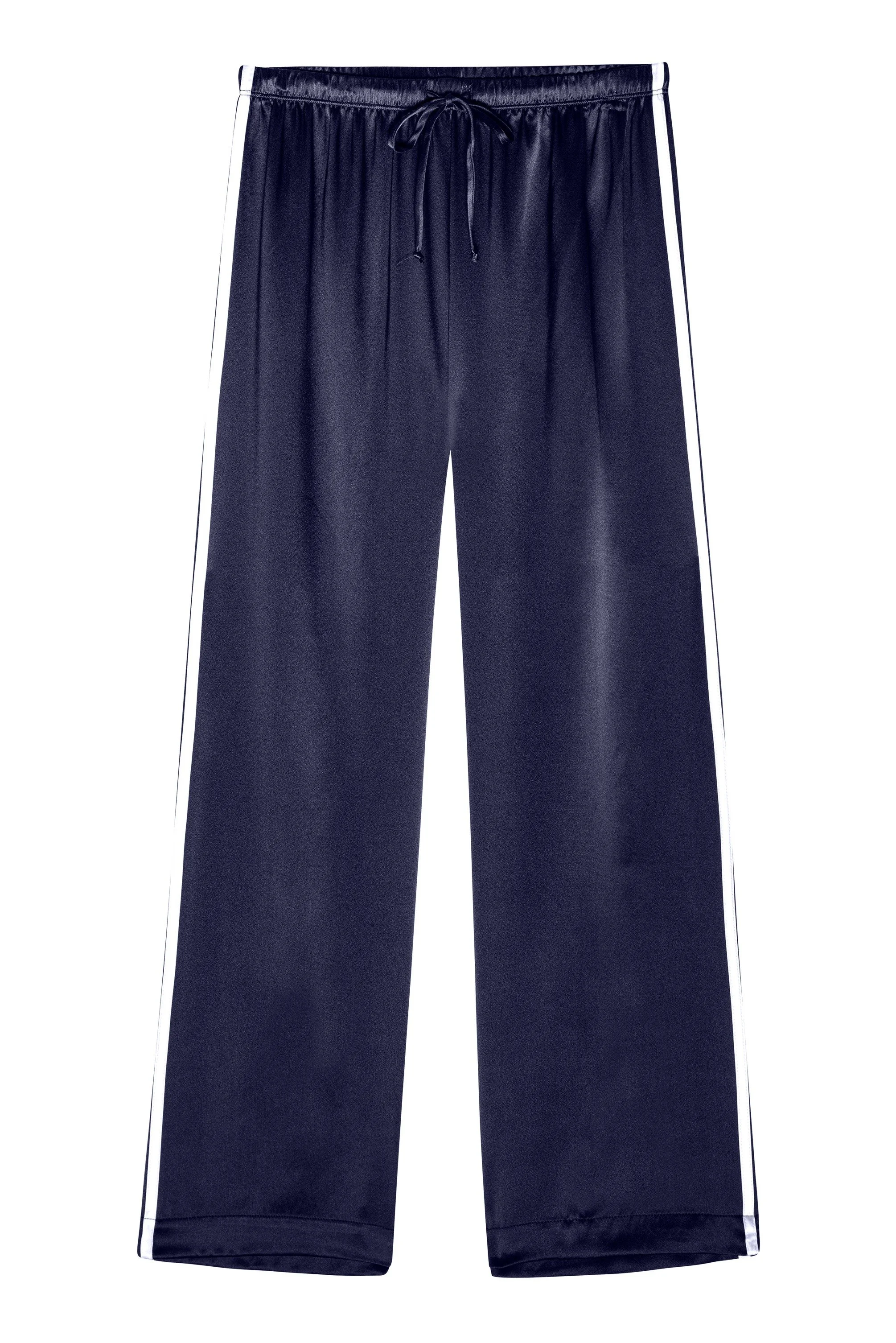 DONNI The Silk Stripe Crop Pant in Navy