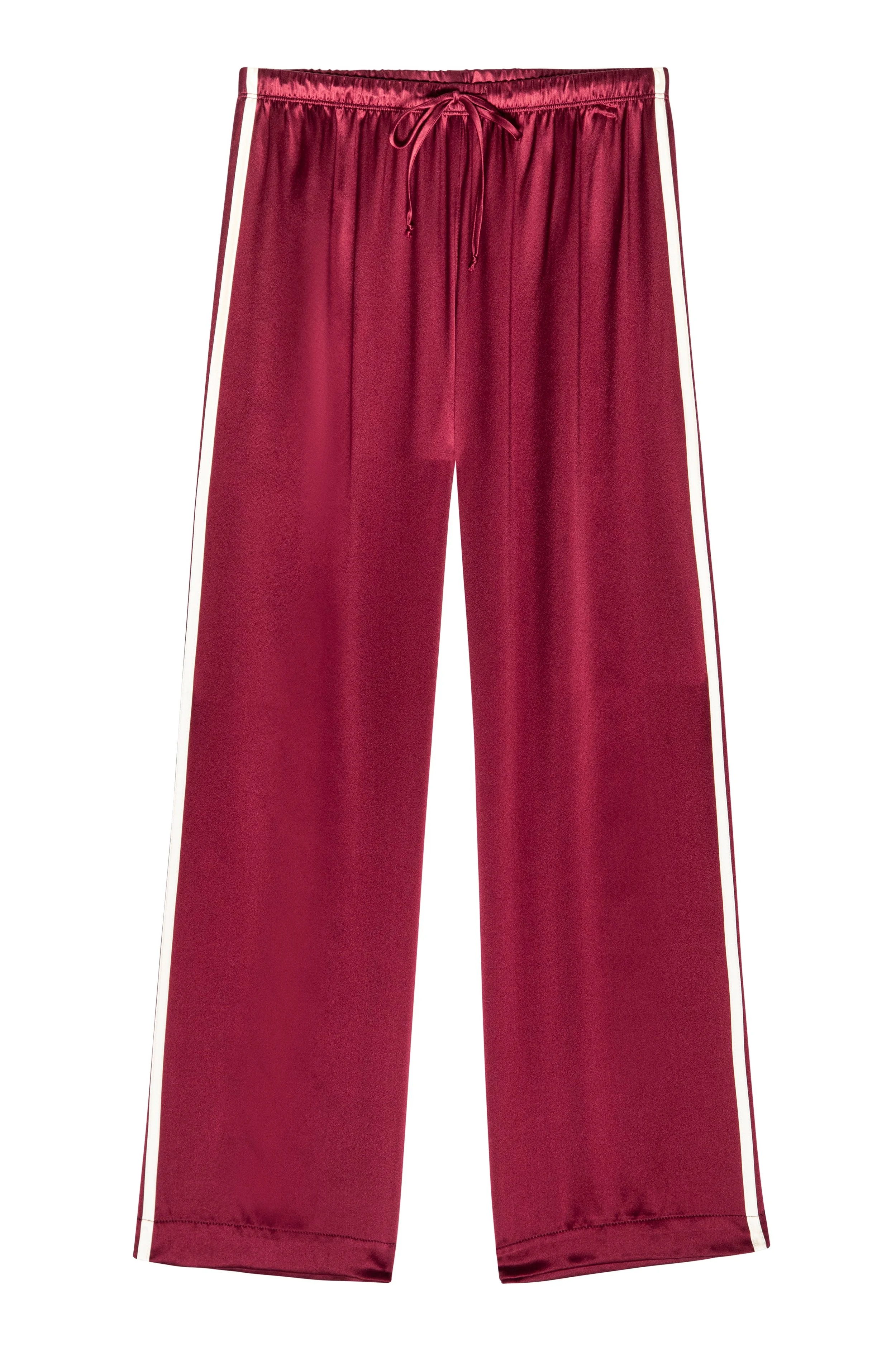 DONNI The Silk Stripe Crop Pant in Oxblood