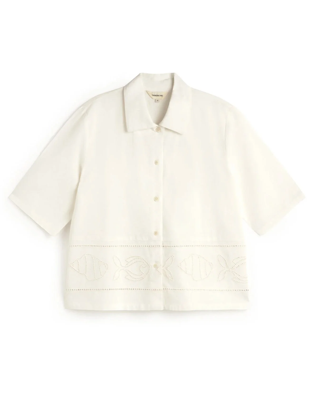 THINKING MU White embroidered blouse Ane