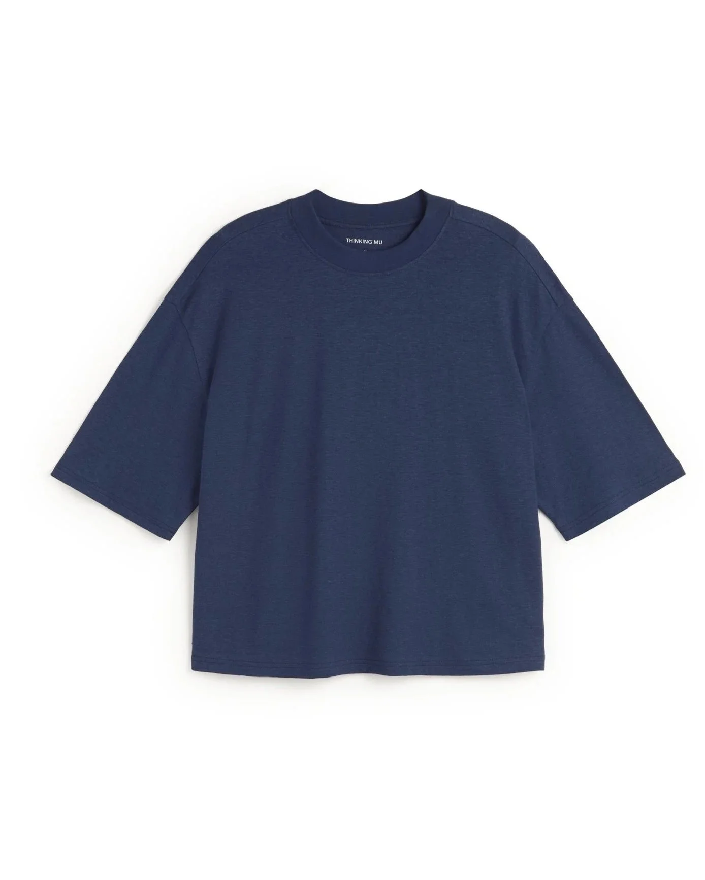 THINKING MU Oversize navy hemp Lena T-shirt
