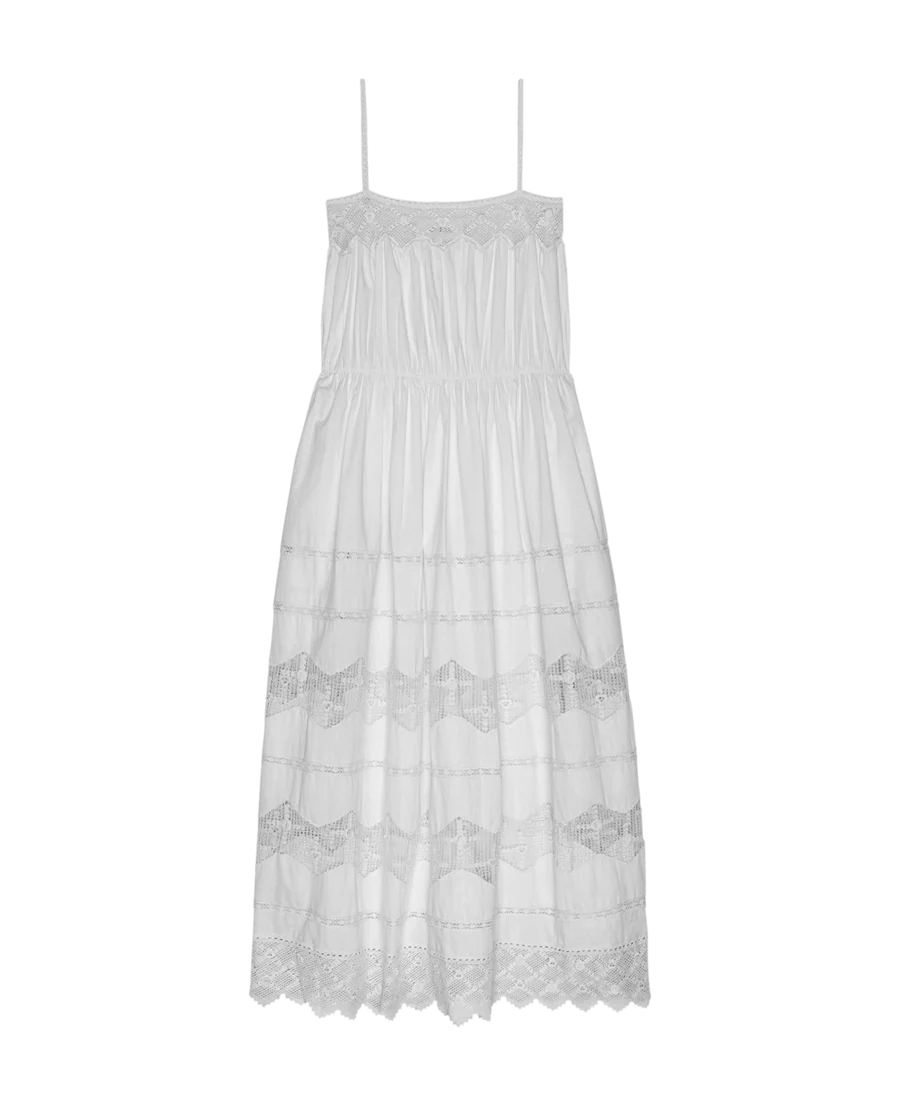 THE GREAT. The Rosette Crochet Dress