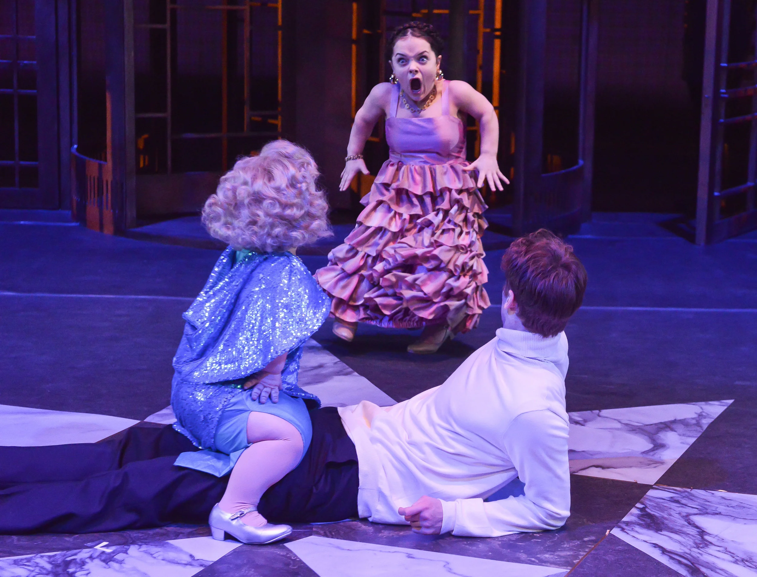 Kiruna Stamell, Francesca Mills and Robin Morrissey in The Government Inspector. Photo credit Robert Day.jpg