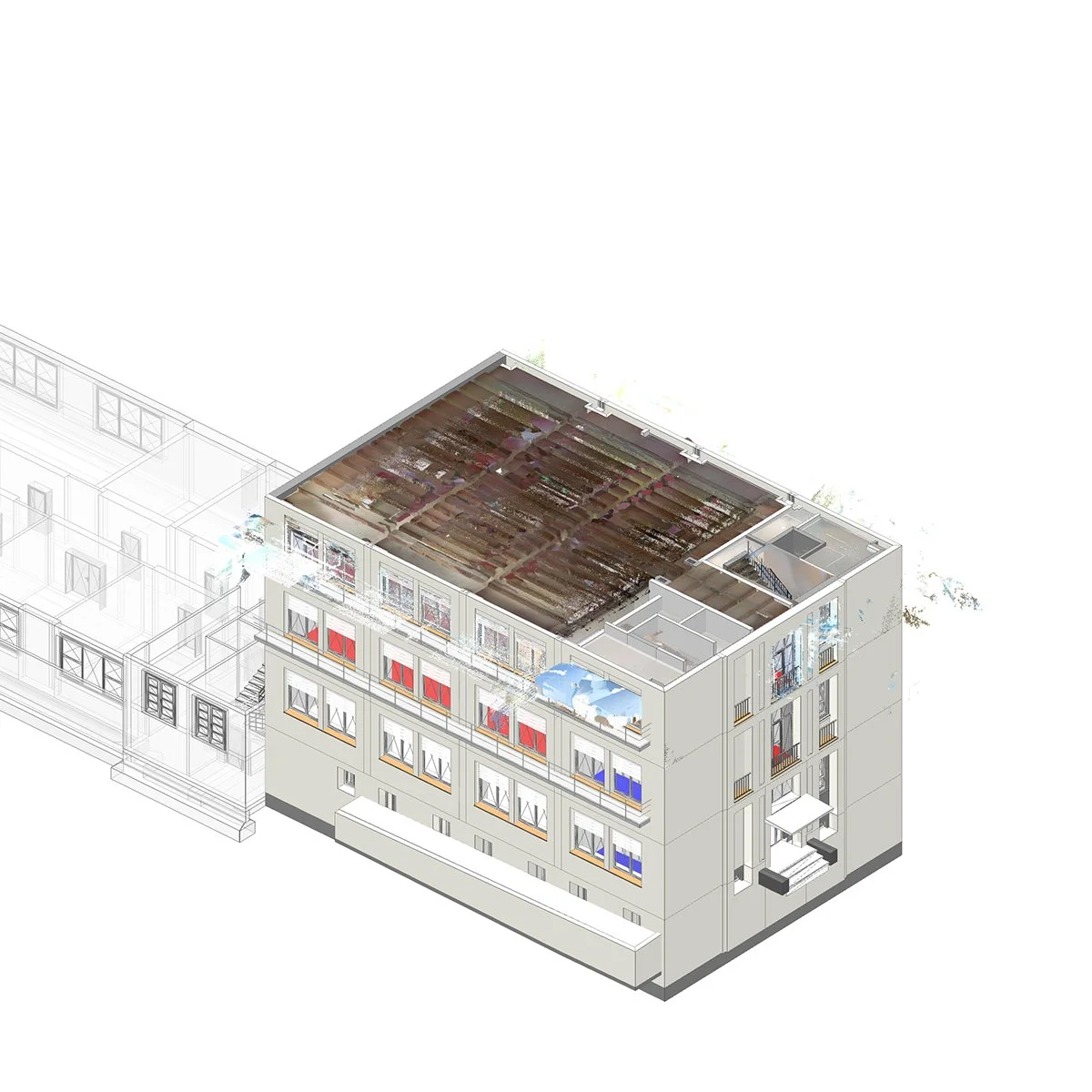  Punktwolke + Modell OG2 