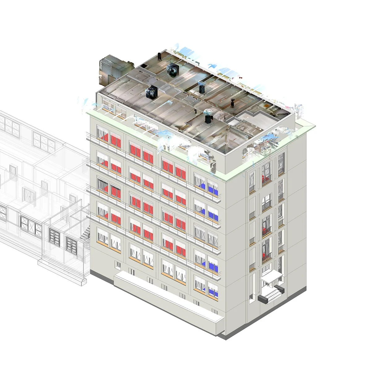  Punktwolke + Modell OG5 