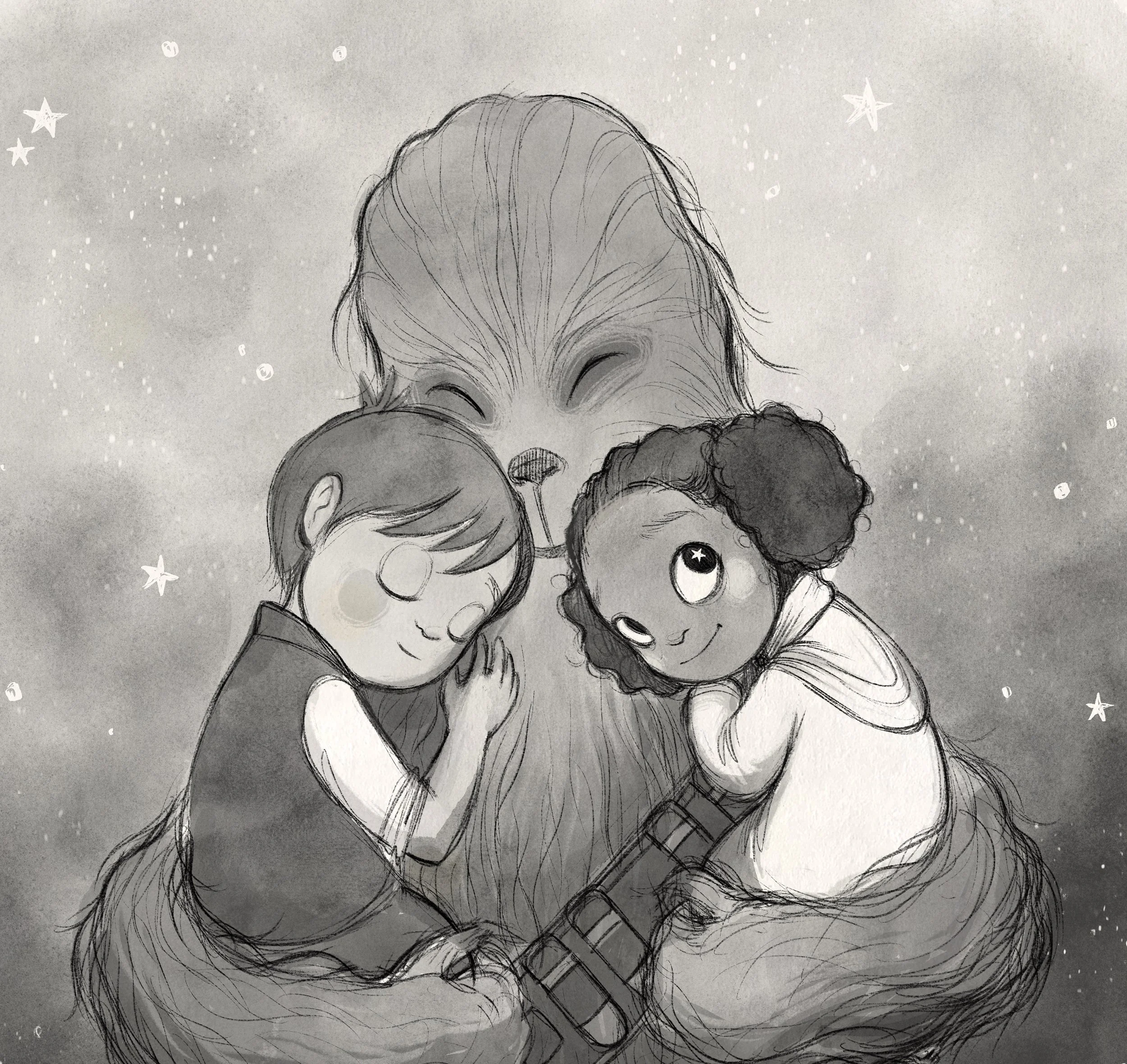 Wookie hugs - Based on a drawing by Tim Budgen