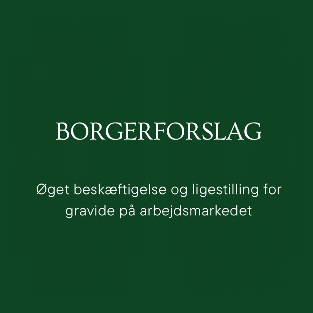 I KLF st&oslash;tter vi op om f&oslash;lgende borgerforslag🤰
Giv din st&oslash;tte via link i bio👆

For at &oslash;ge besk&aelig;ftigelsen blandt gravide og sikre ligestilling p&aring; arbejdsmarkedet foresl&aring;s det, at der indf&oslash;res en o