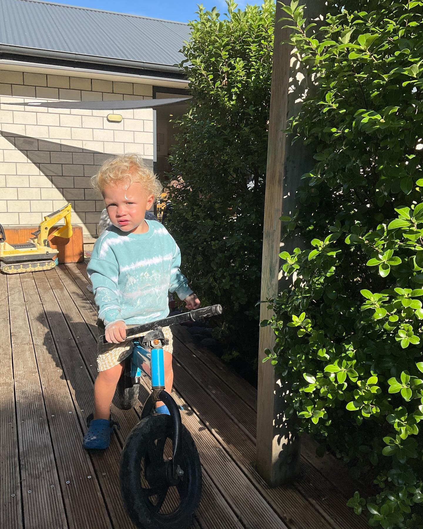 Today was spent enjoying the beautiful weather outside and eating our preschool grown feijoas.