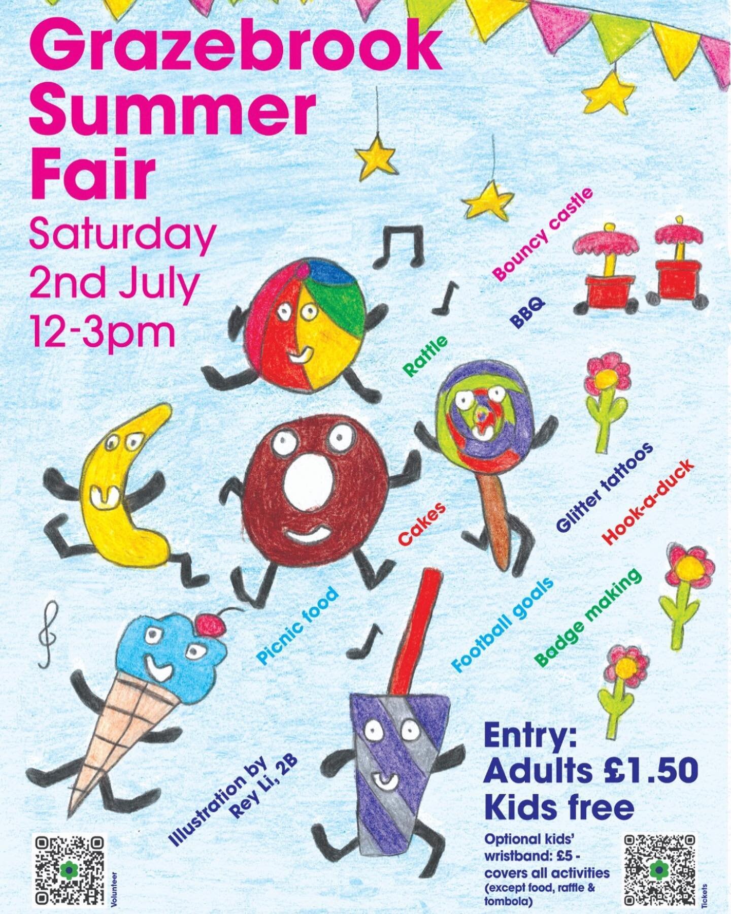 Our summer fair is tomorrow!

Come and join us from 12 - 3pm for bouncy castles, face painting, glitter tattoos, crafts, BBQ, cakes, storytelling and more. Everything we make on the day goes towards lovely activities and equipment for Grazebrook kids