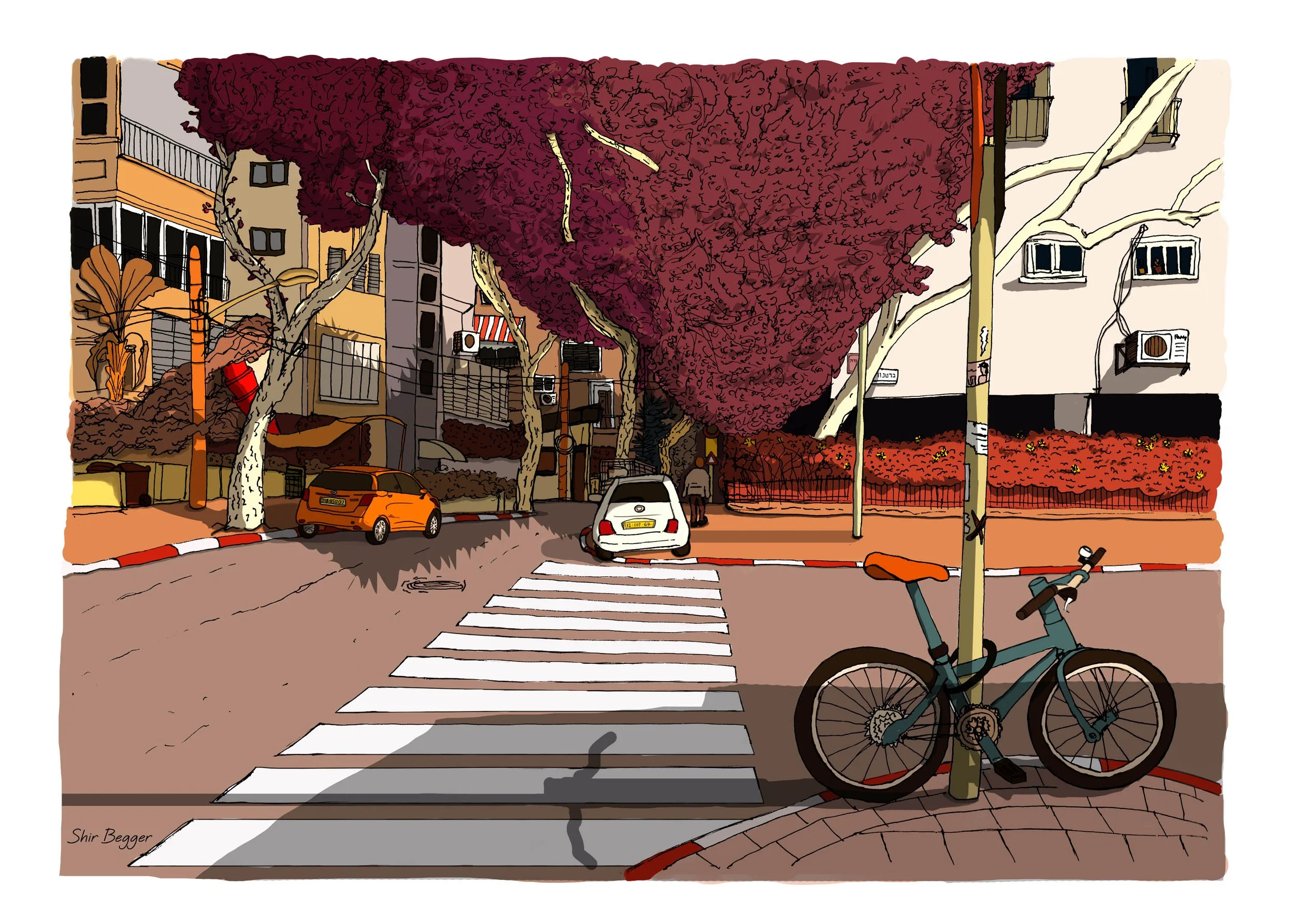  “Sokolov st. Tel-Aviv” Digital illustration of a street where I used to live 