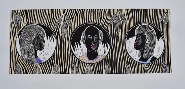 Retrato de familia* - 63 x 130 cm - Vendue encadrée