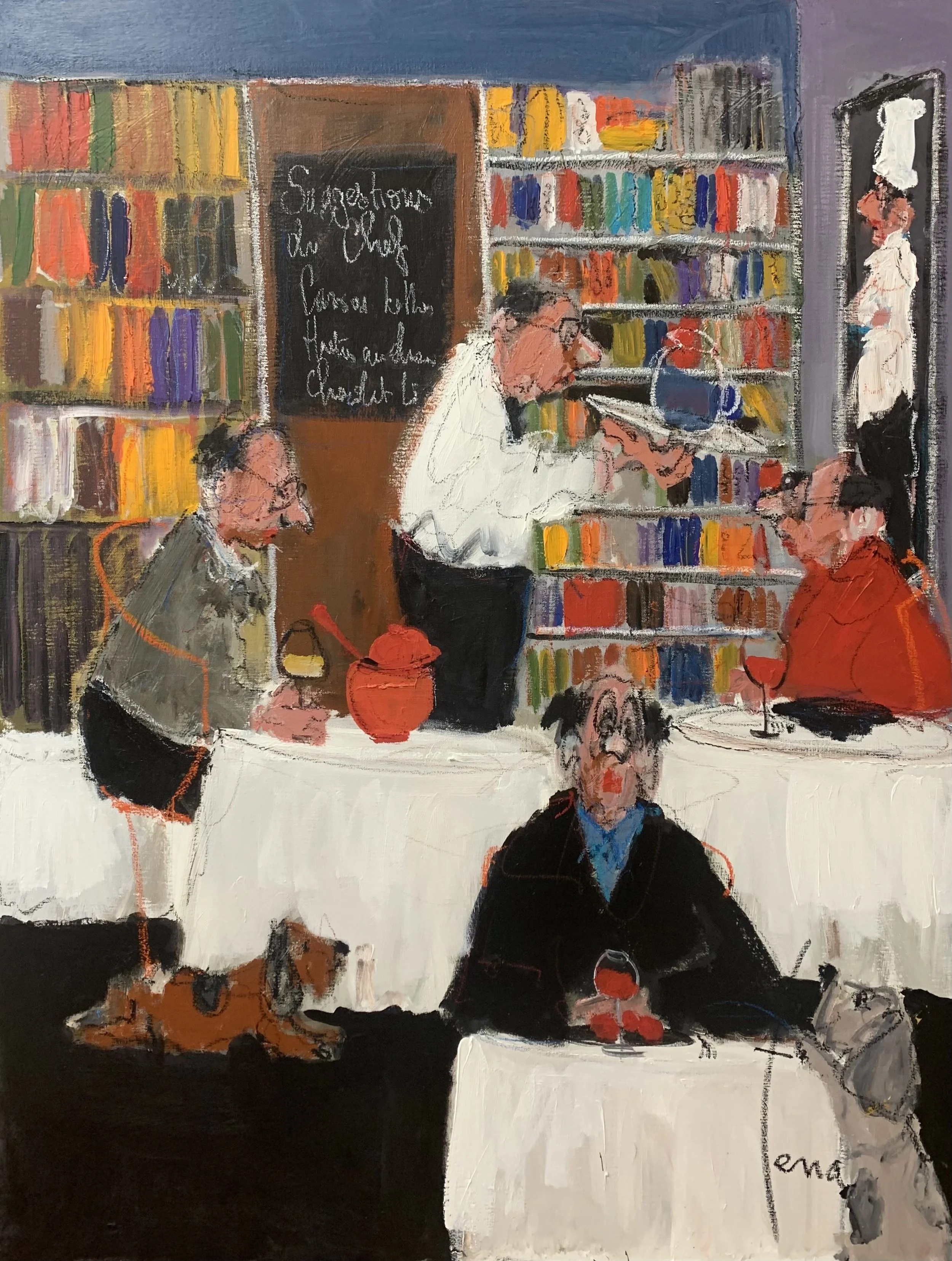 Café lecture - 116 x 89 cm