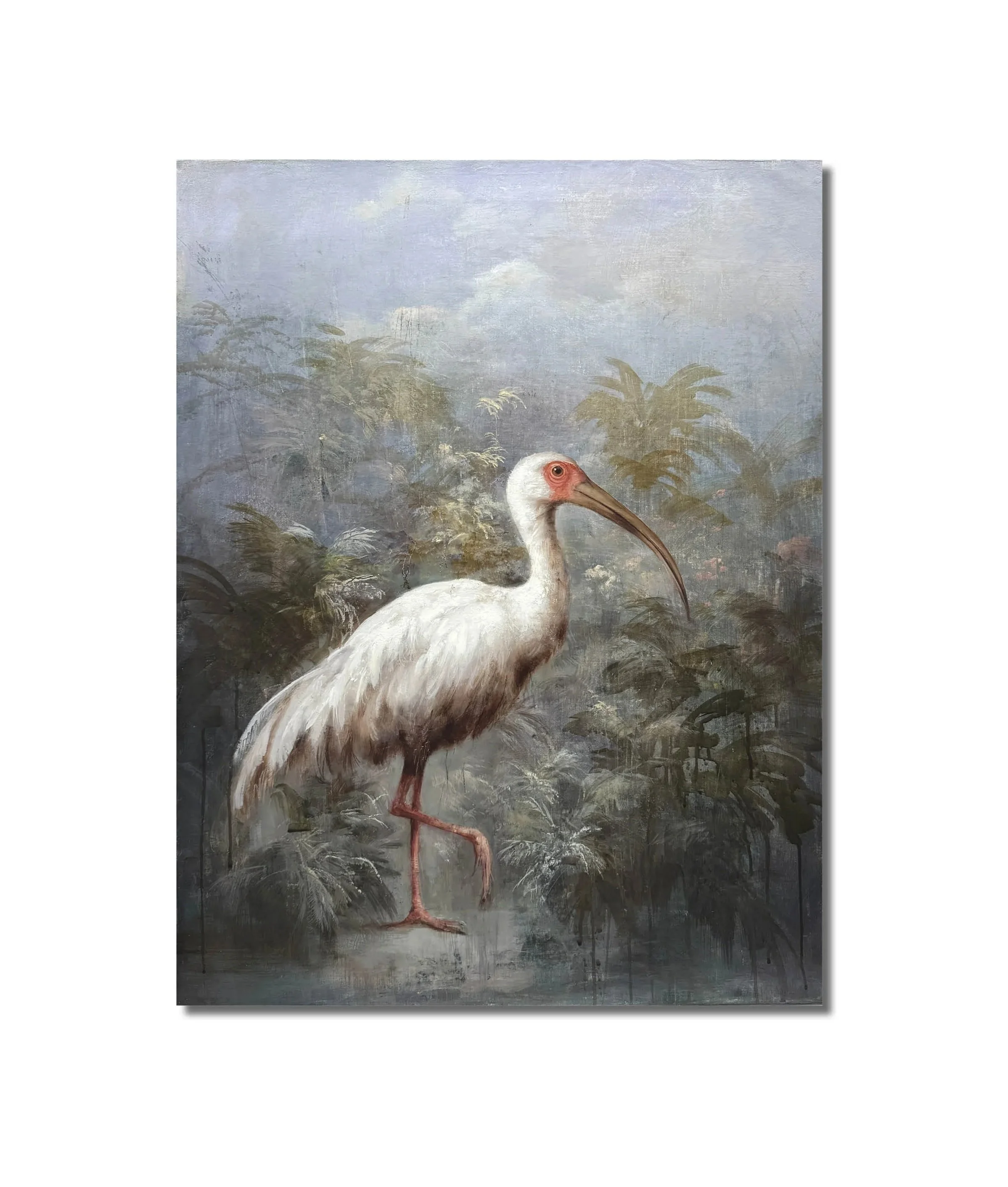 VENDU - Ibis au jardin - 92 x 73 cm
