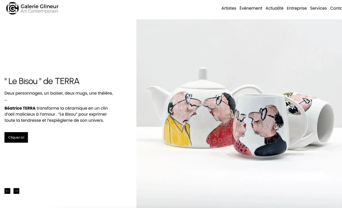 Notre site vient de faire peau neuve !
Plongez dans l&rsquo;univers de nos artistes, d&eacute;couvrez les &oelig;uvres disponibles, suivez notre actualit&eacute;, nos &eacute;v&eacute;nements &agrave; venir et tous les services de la galerie! 
.
Une 