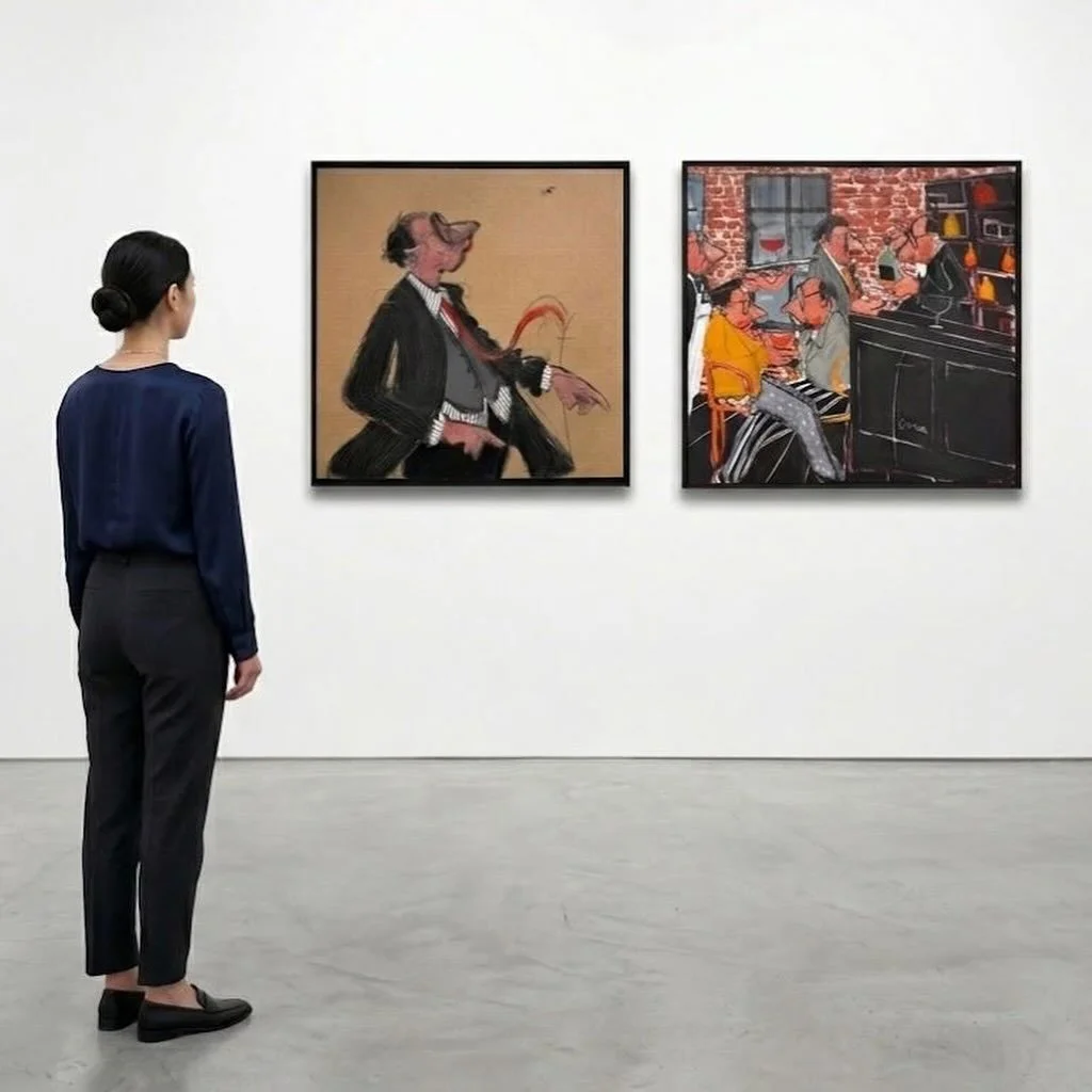 Deux &oelig;uvres atypiques de @beatrice_terra_art s&rsquo;exposer &agrave; la galerie&hellip;

Avec ses personnages &eacute;lanc&eacute;s et d&eacute;gingand&eacute;s, B&eacute;atrice TERRA nous plonge dans des sc&egrave;nes vivantes et chaleureuses