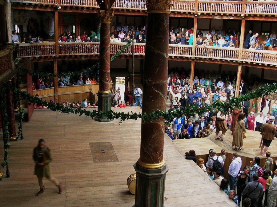 The Globe Theatre’s interior.