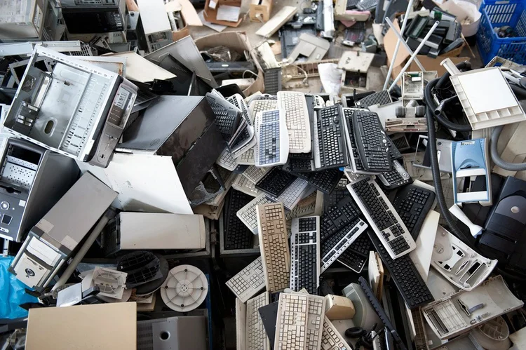 Old IT equipment gathered for recycling