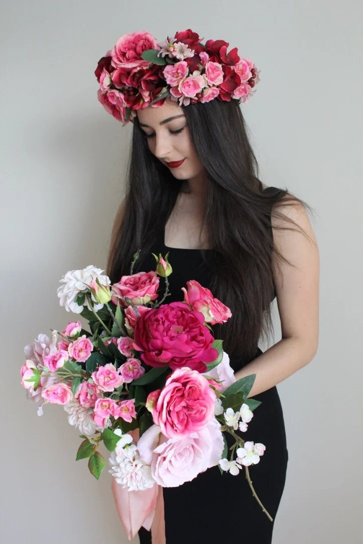 Pink wedding flowers