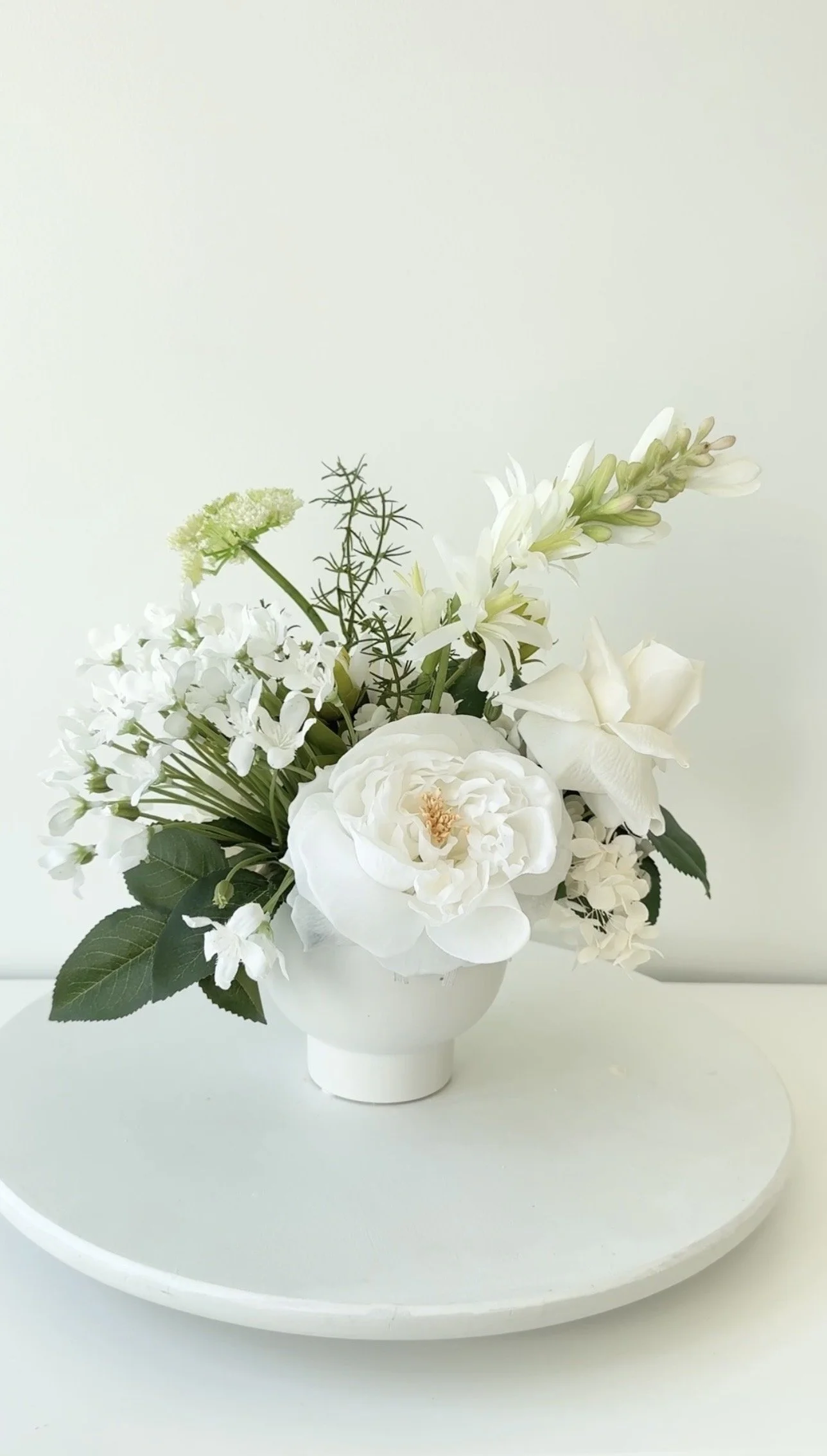 White Event Table Arrangement