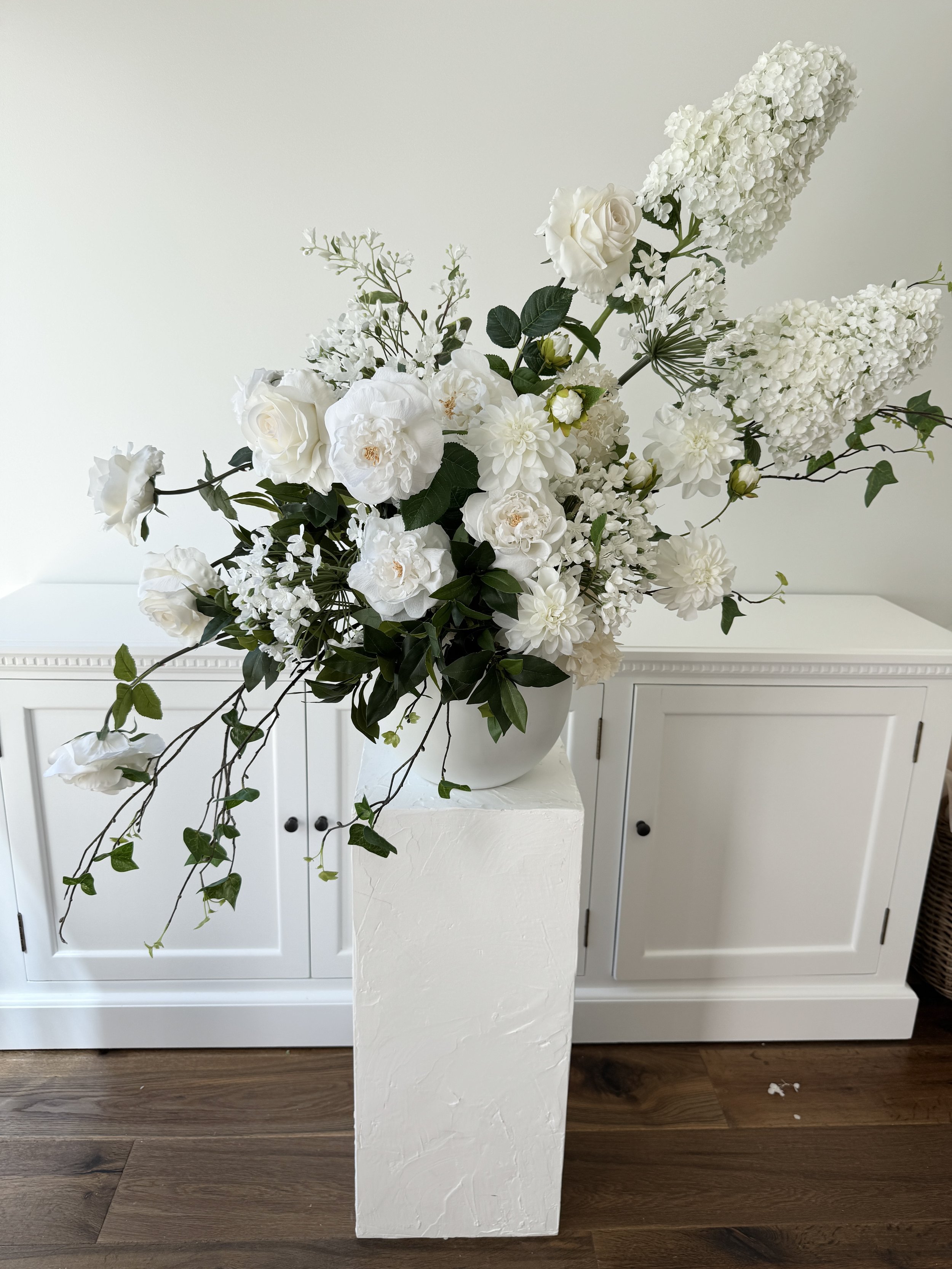 White Artificial Ceremony and Event Plinth Arrangement