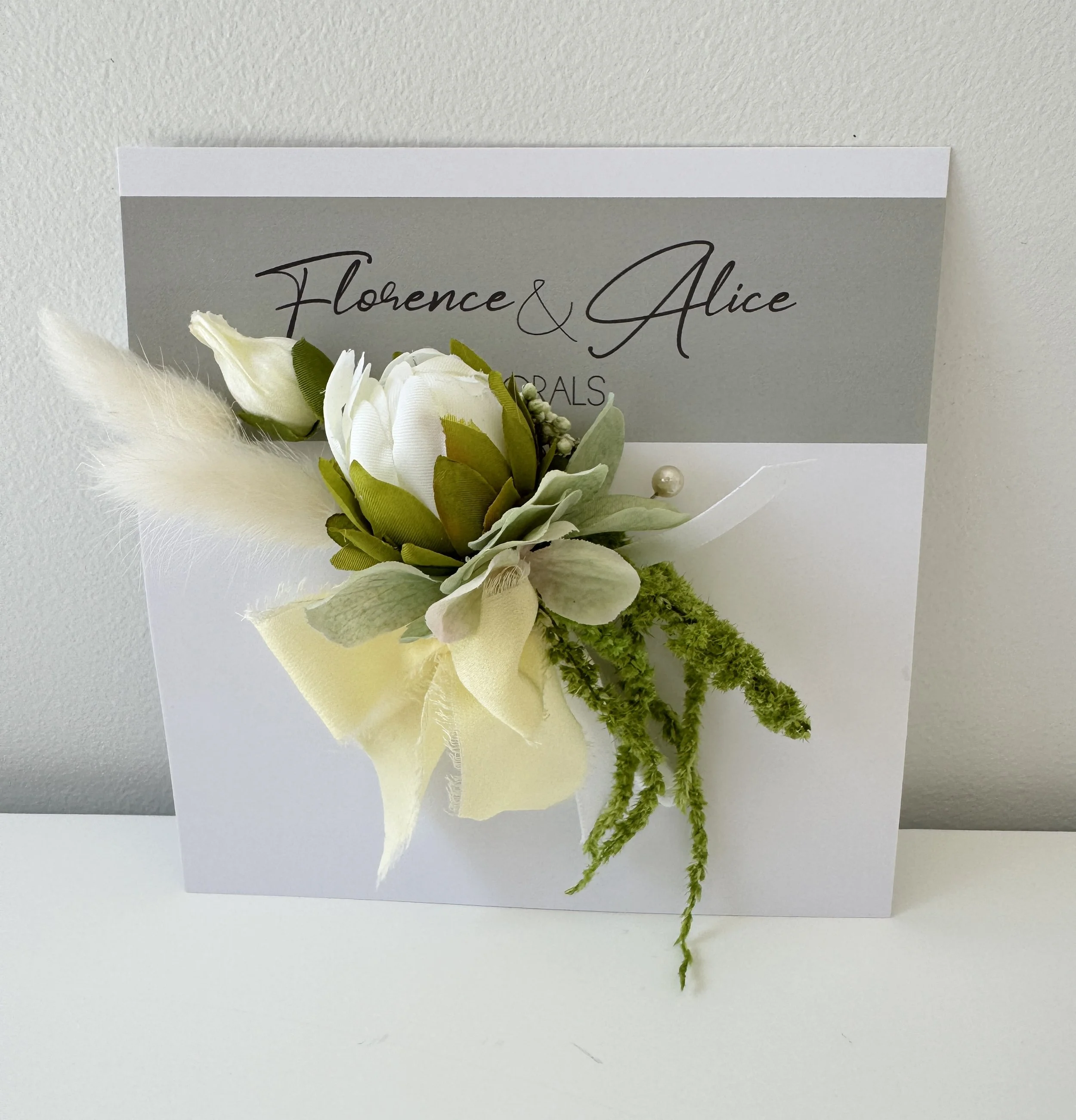 White and Yellow Buttonhole